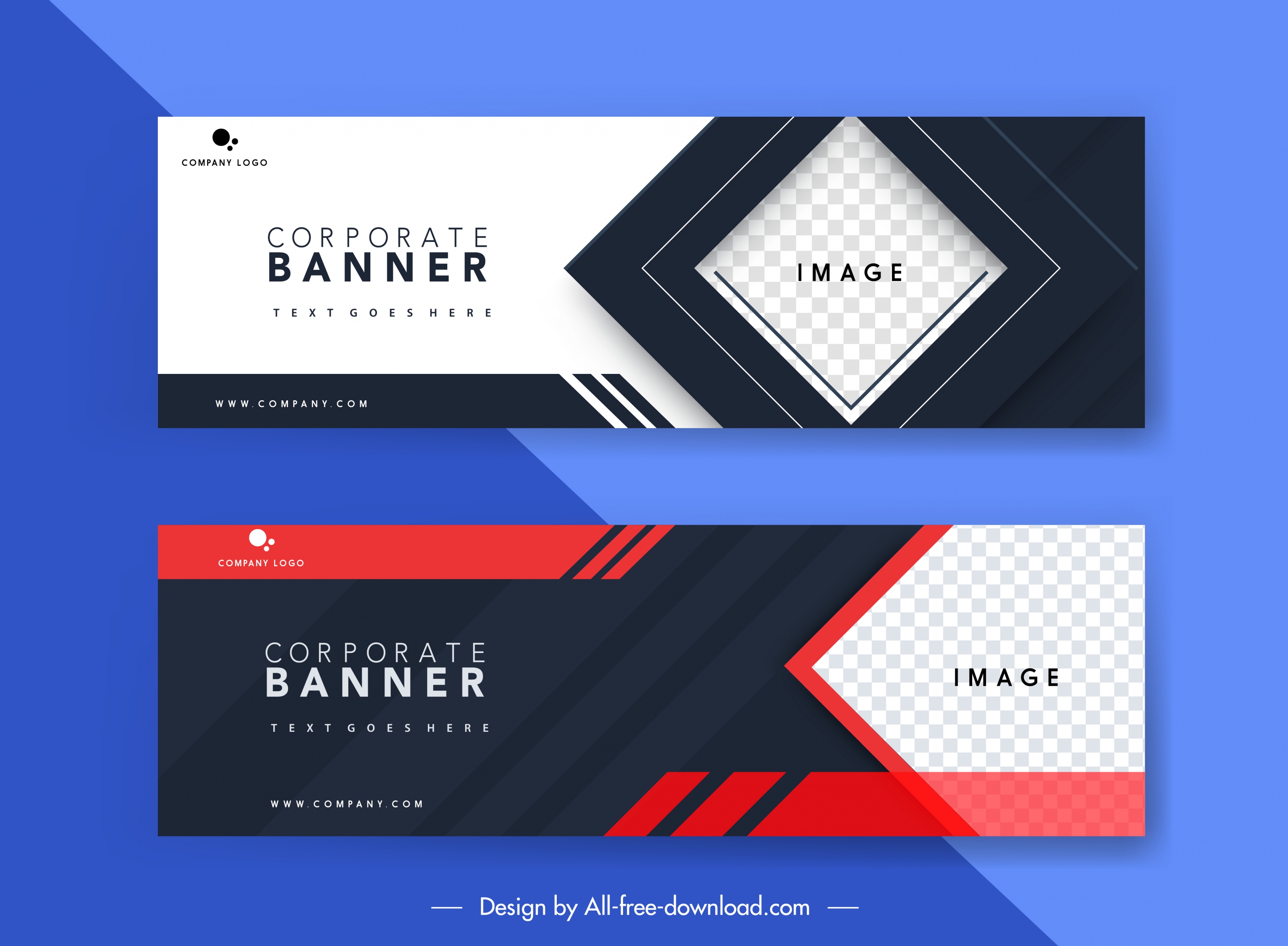 corporate banner template horizontal design checkered contrast decor