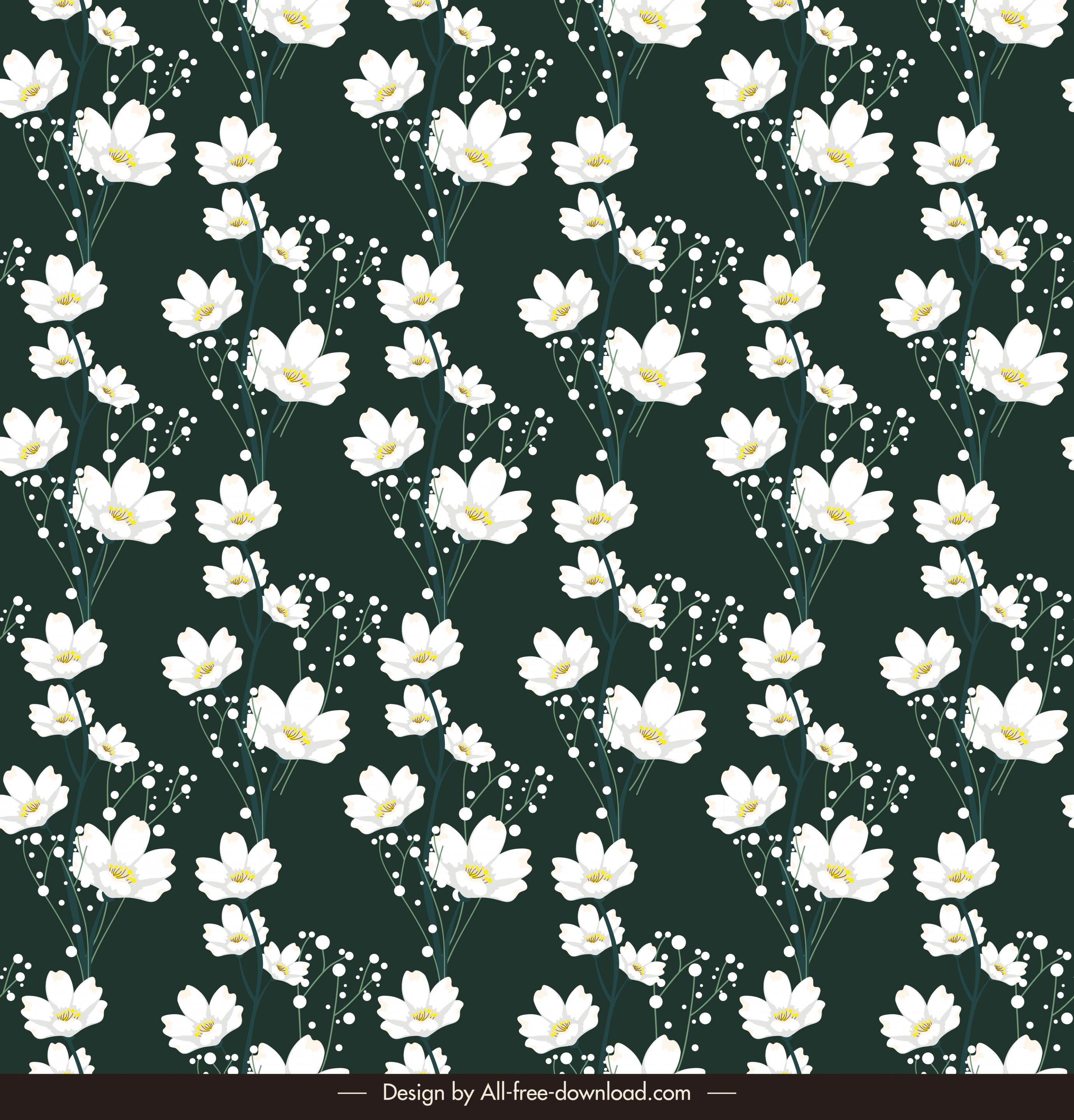 flowers field pattern template contrast design elegant petals