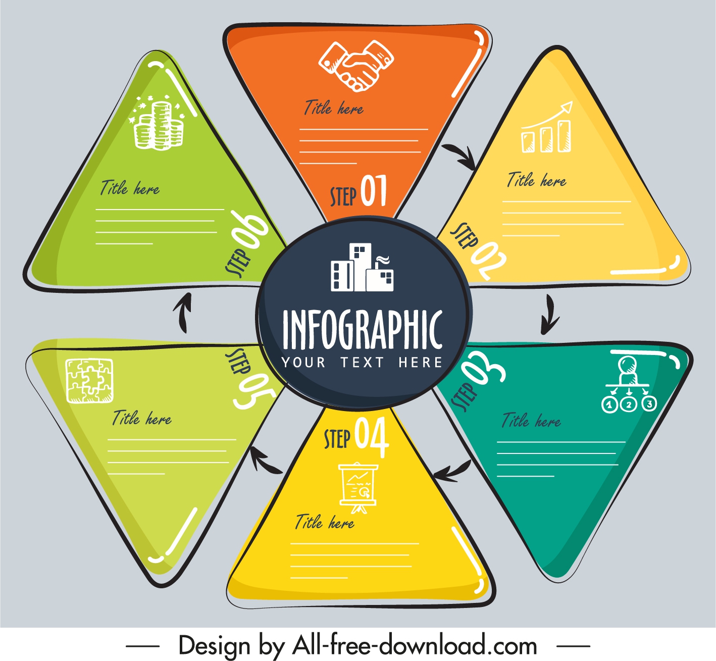 infographic banner template flat classic triangles circles layout