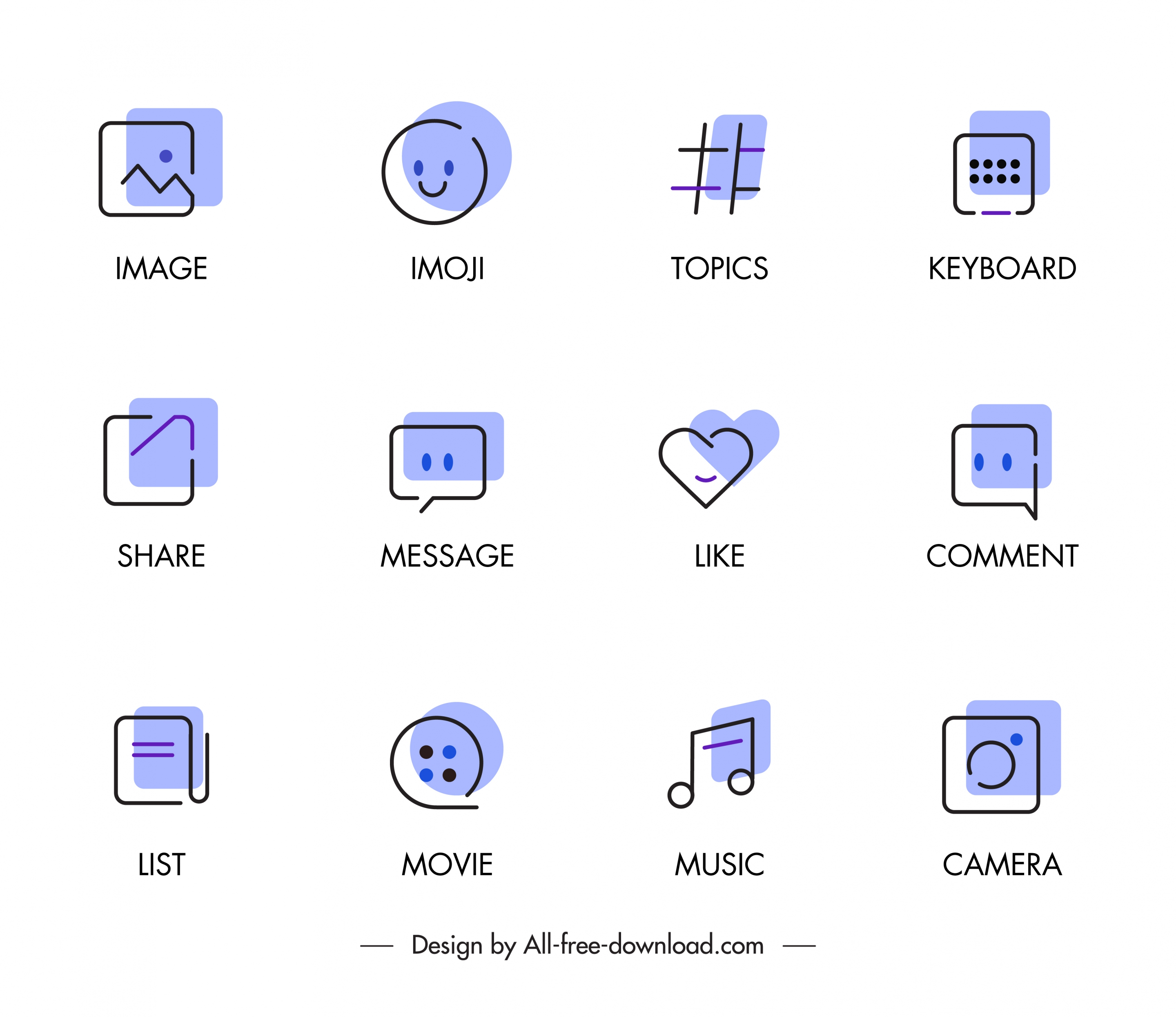 digital ui icons classic flat handdrawn sketch