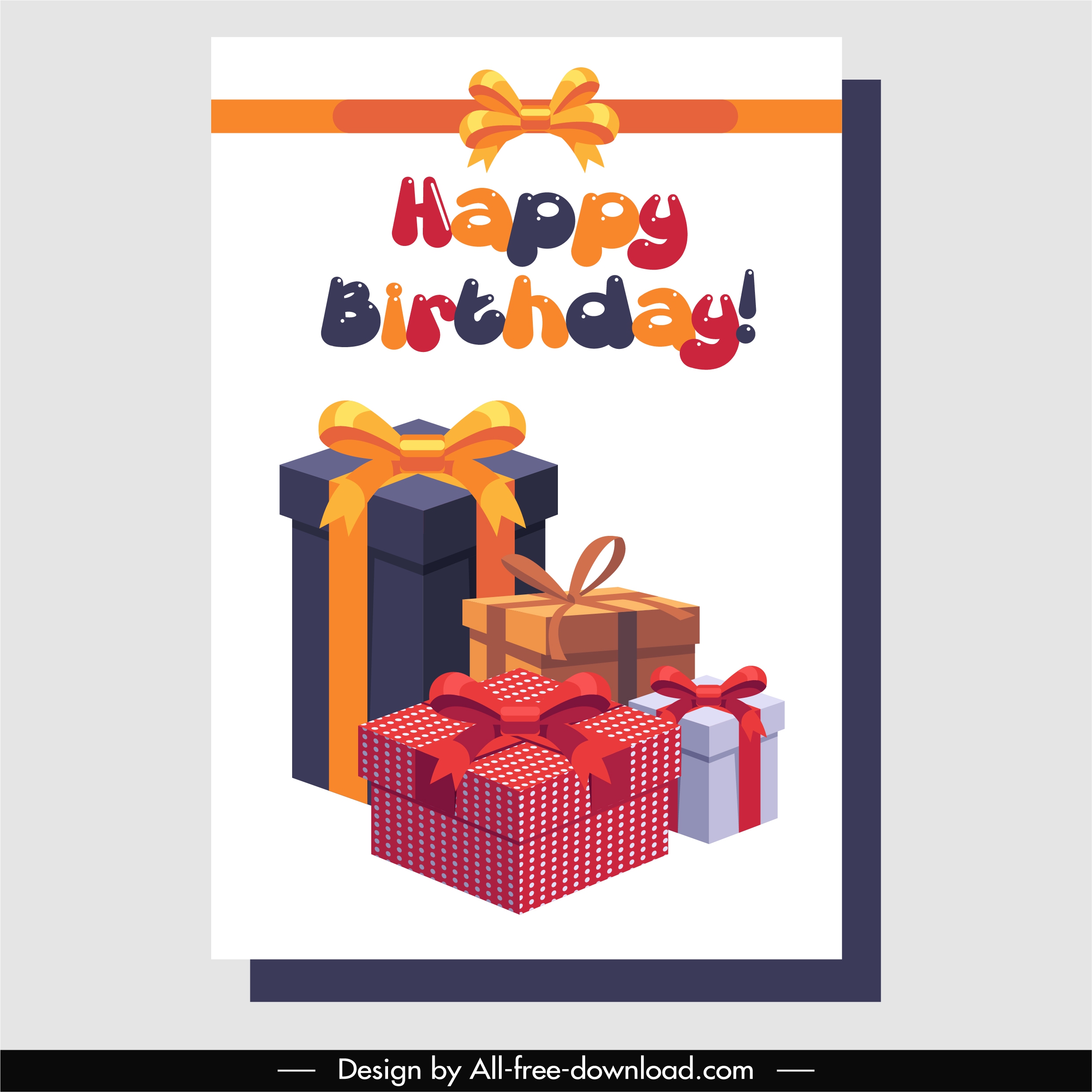 birthday banner template 3d gift box decor