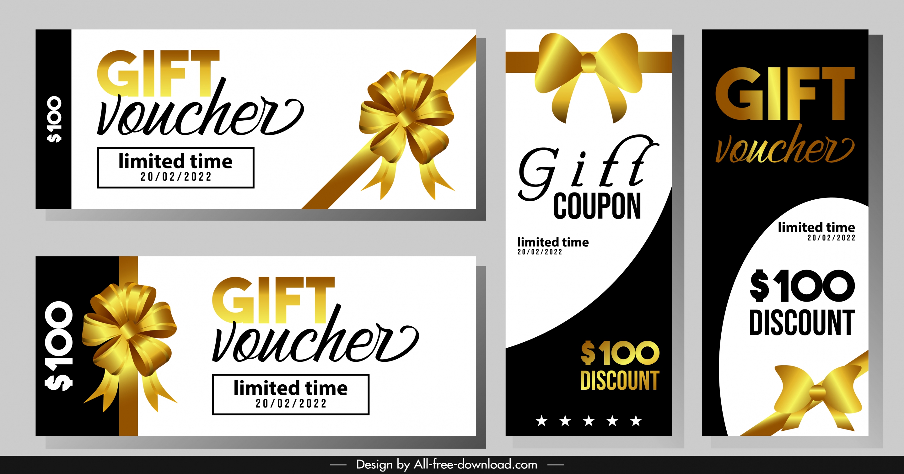 gift voucher templates modern luxury golden knot decor