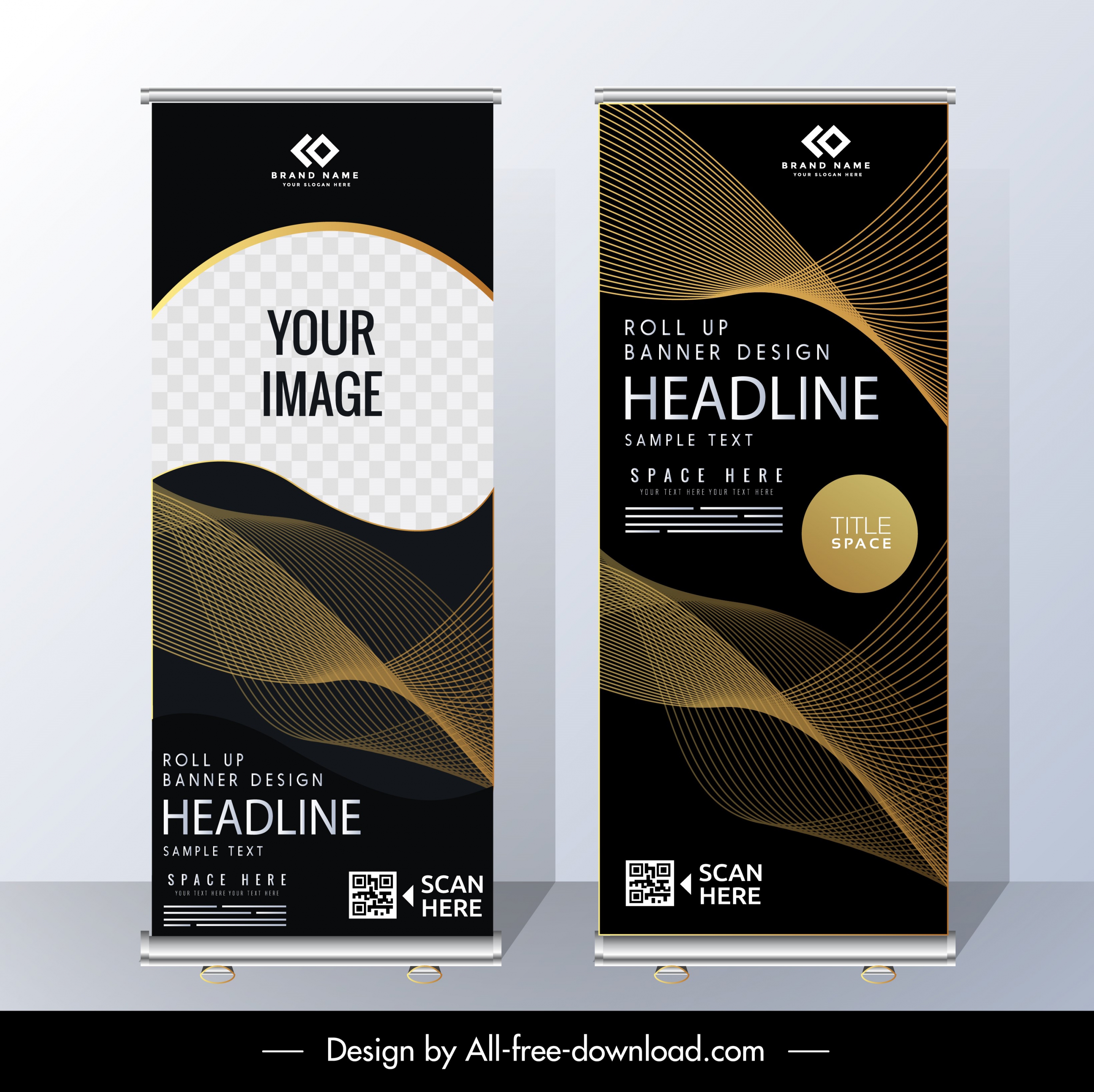 corporate banner template elegant dark modern vertical design