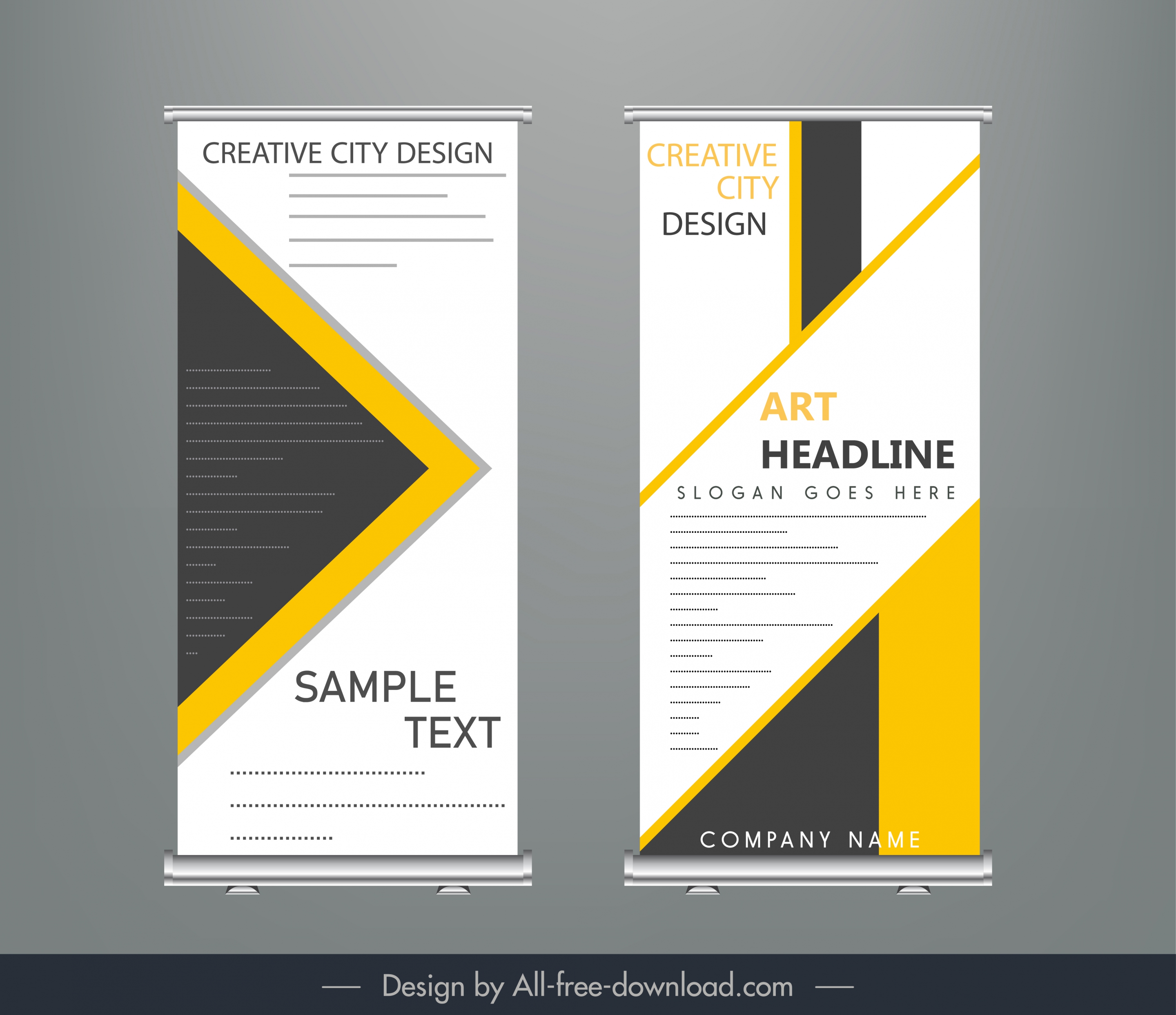 corporate banner templates colored flat modern geometric decor