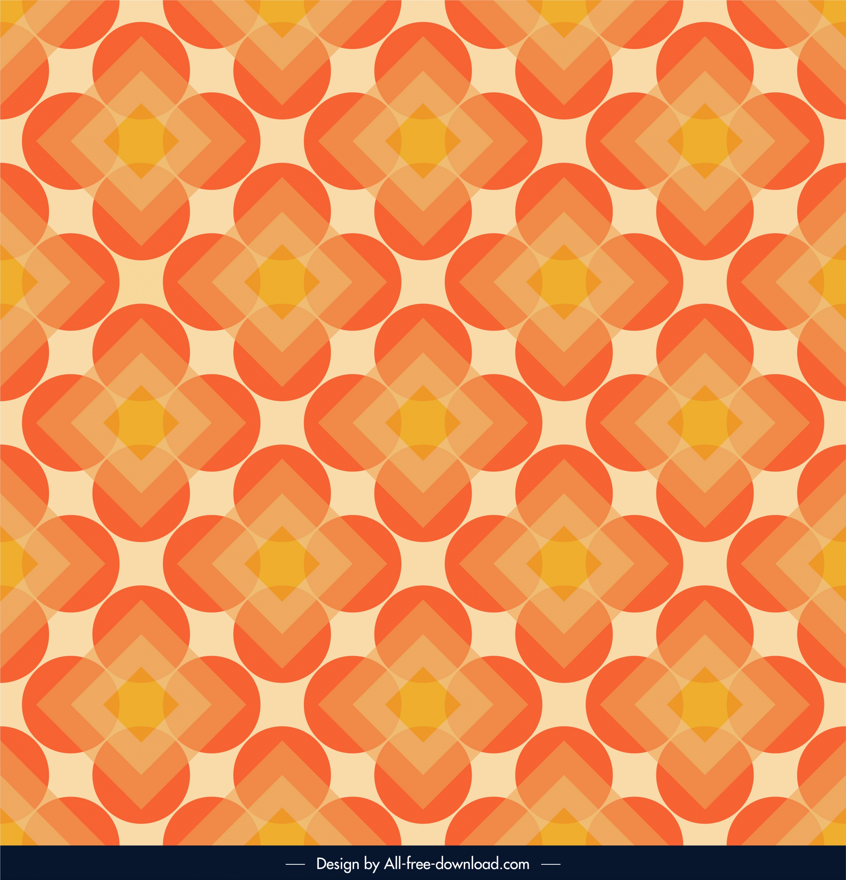 abstract pattern template orange symmetrical circles polygon decor