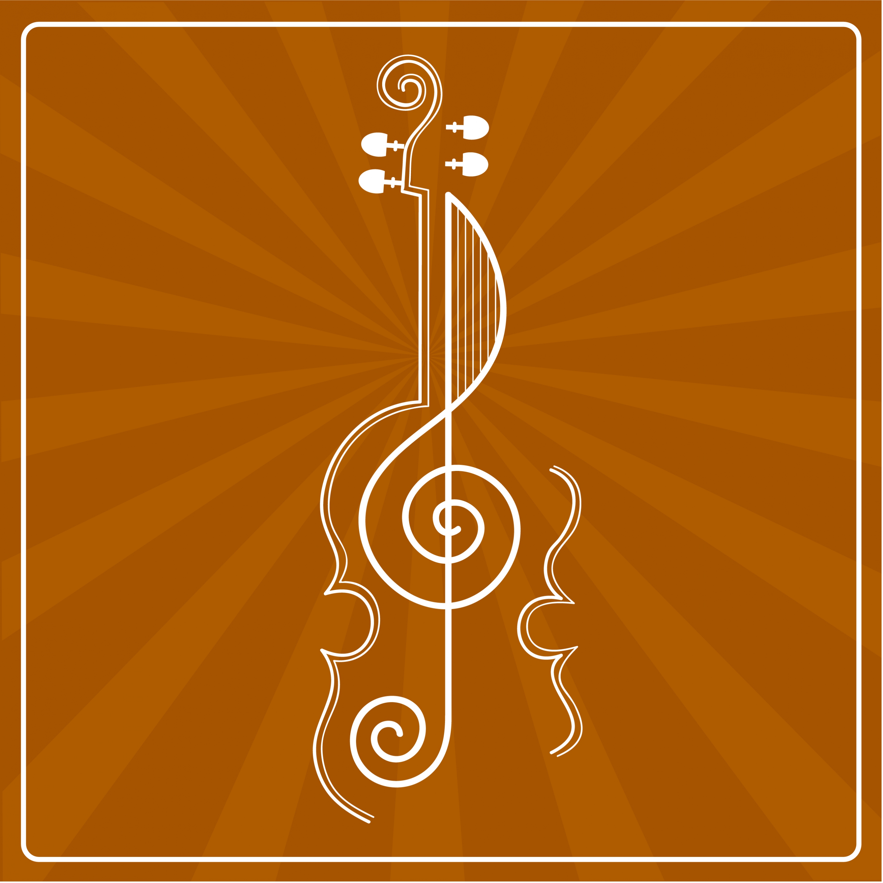 music background guitar icon brown rays decor