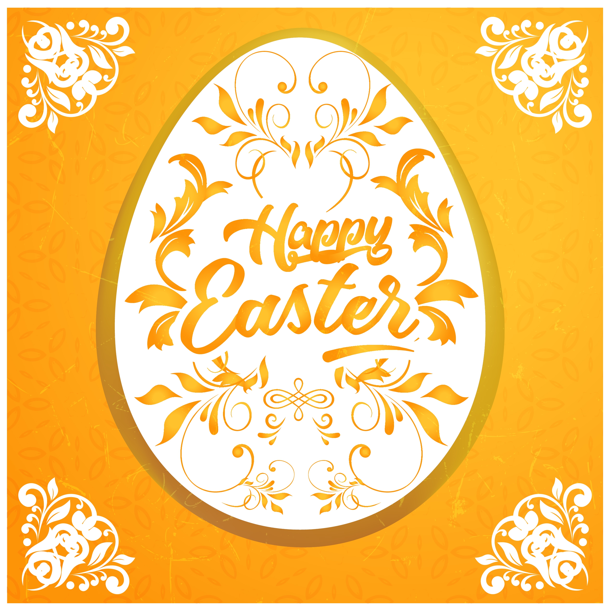 easter banner egg icon classical symmetric flowers decor