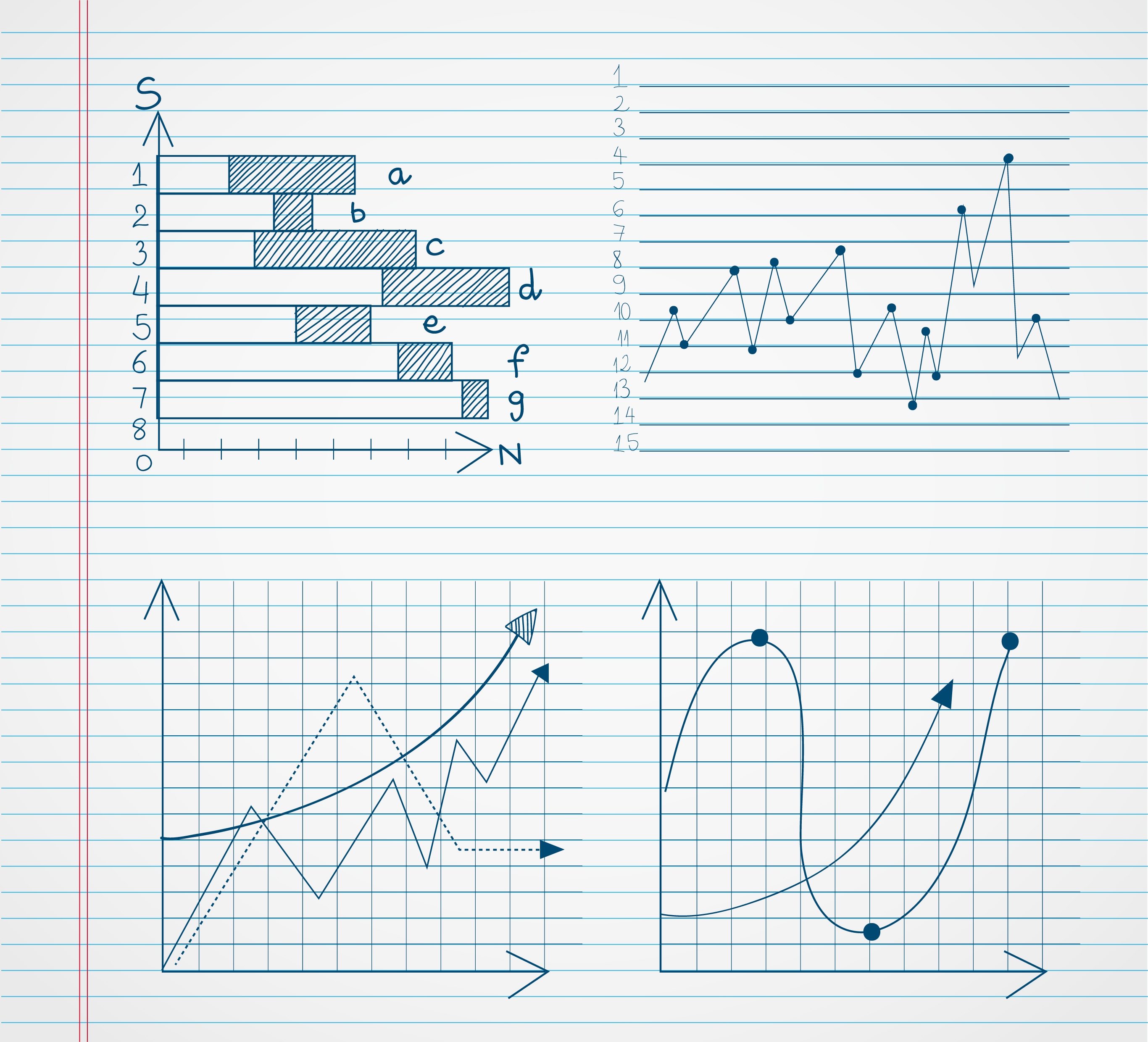 graph templates collection bars lines types handdrawn sketch