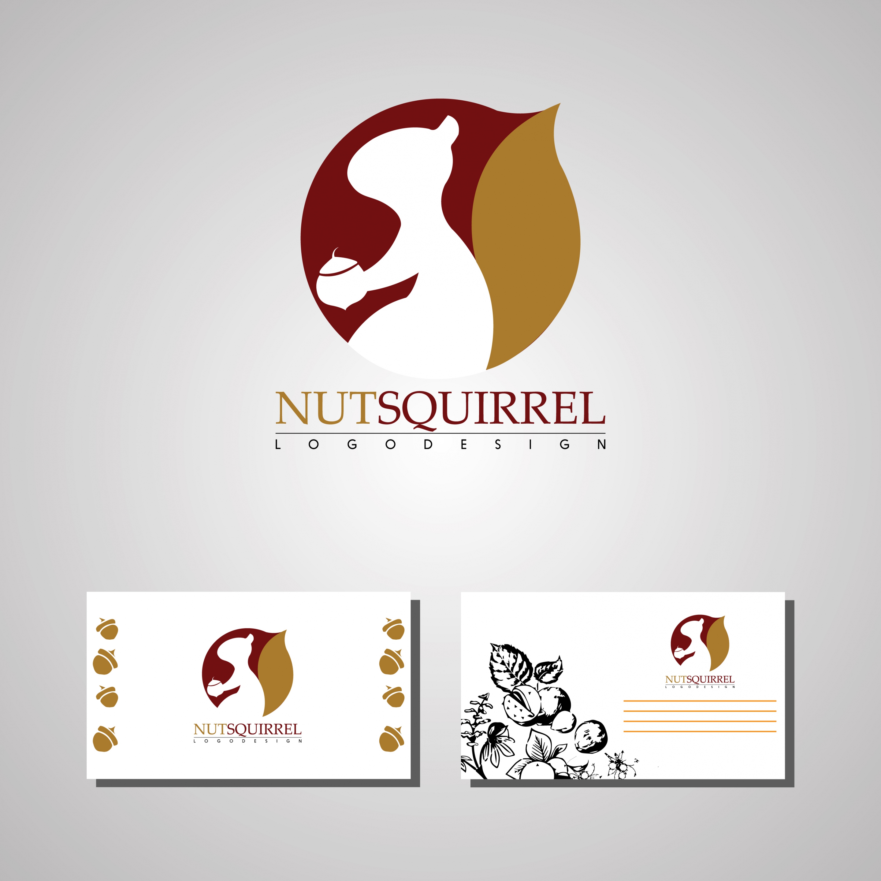 card design template nuts squirrel logotype