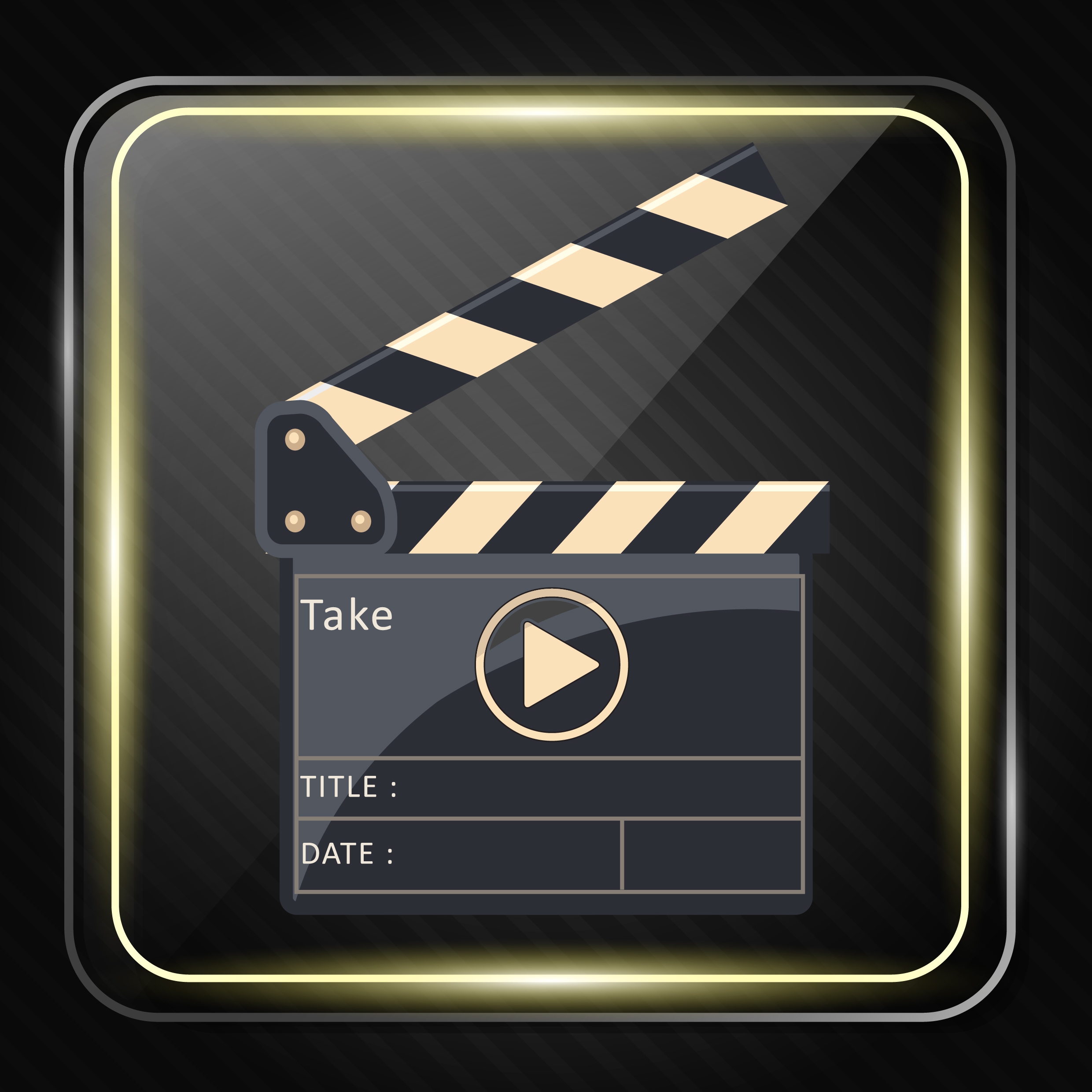 movie play background shiny flat square design