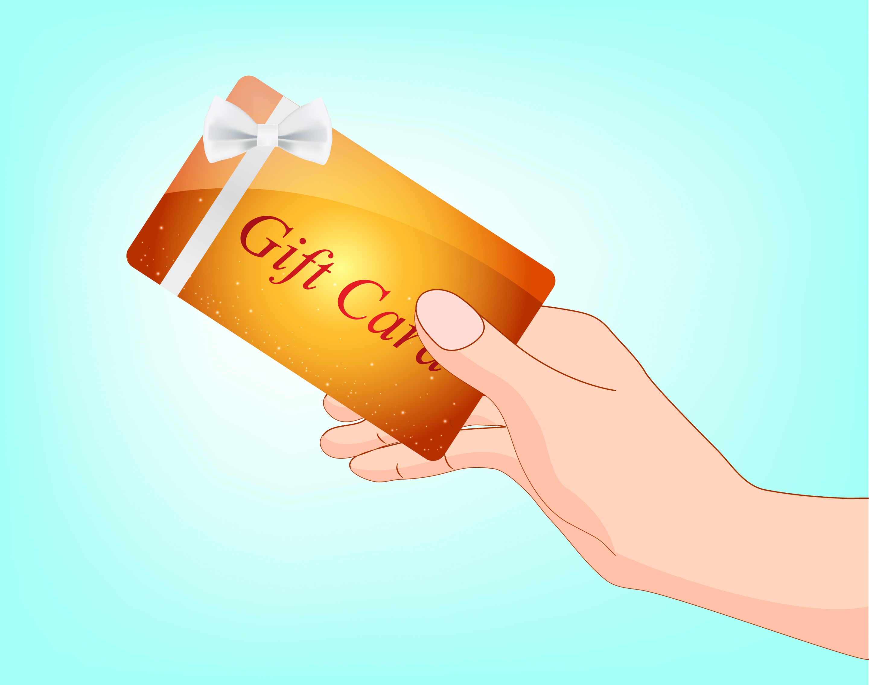 gift card background hand icon bright sparkling design