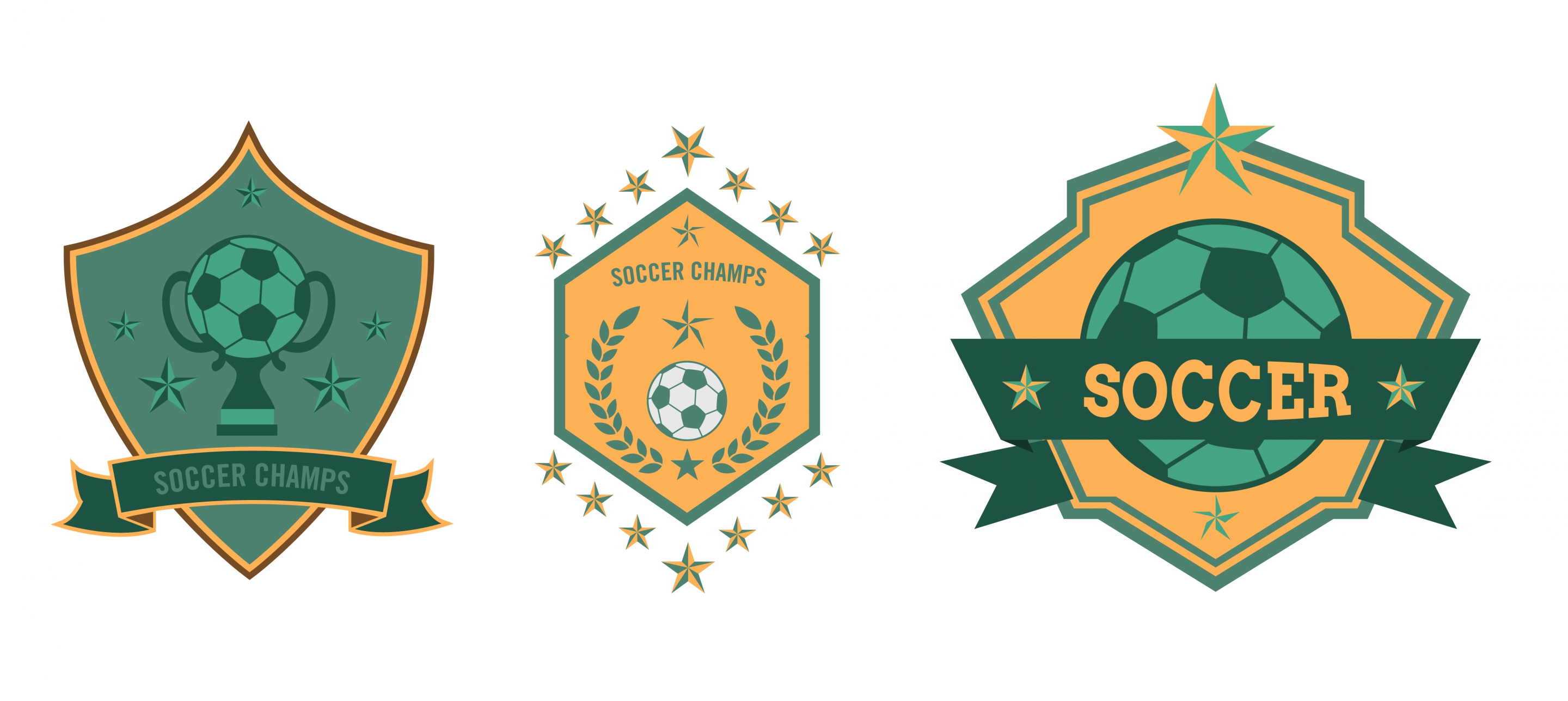 soccer club logo sets star ball ribbon decoration