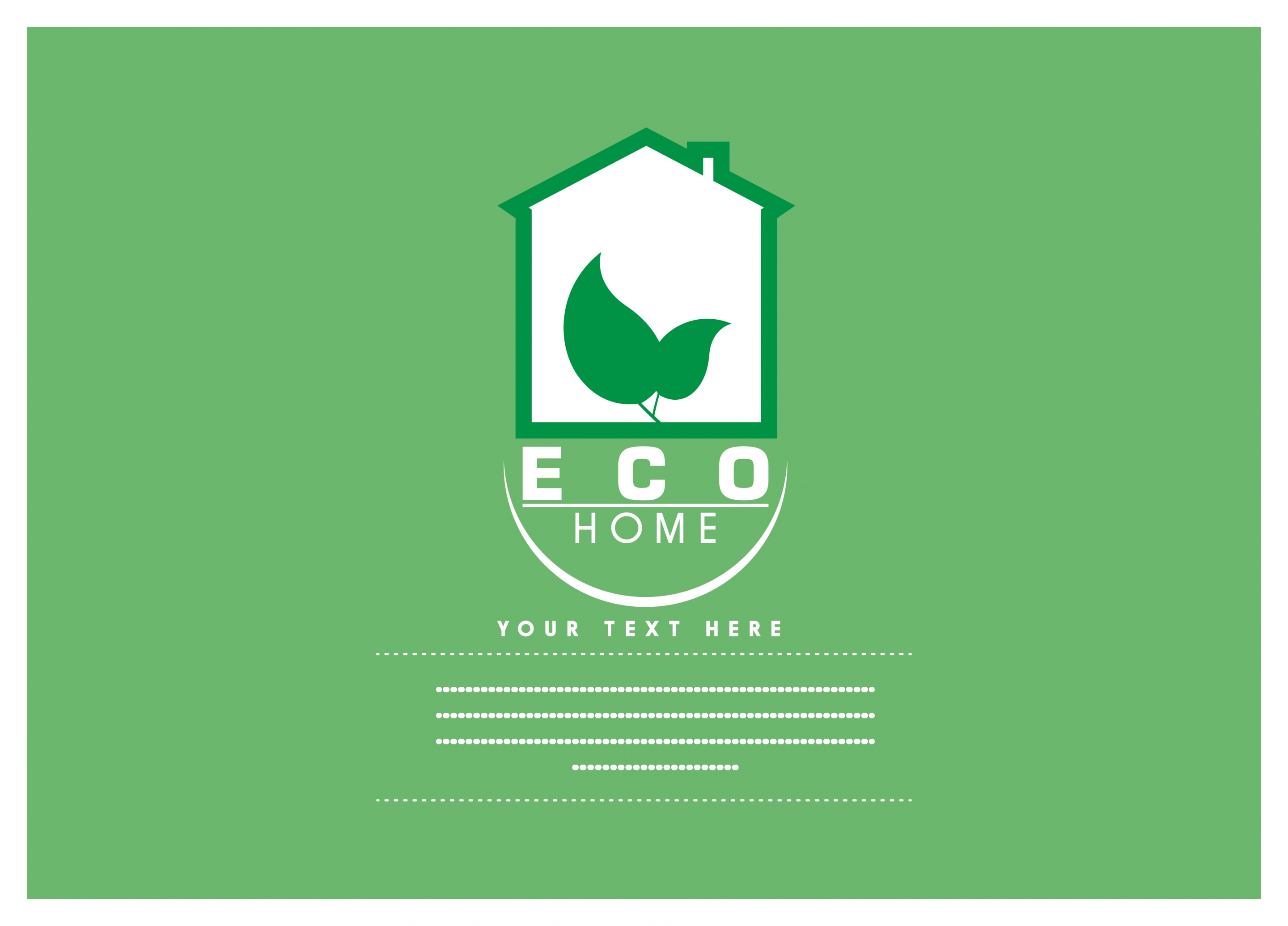 eco home banner green leaf house logo design