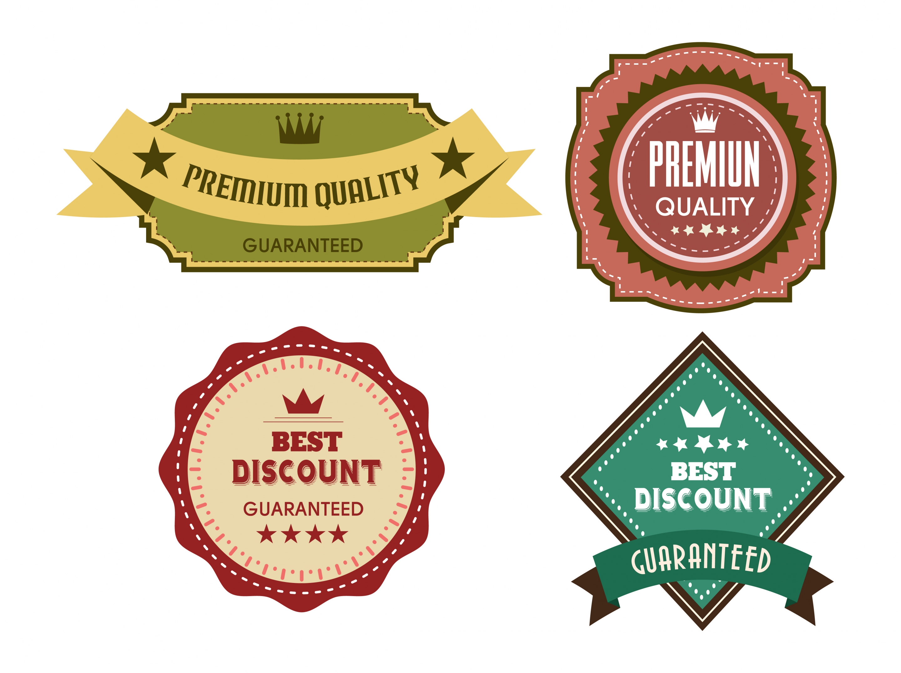 quality guarantee labels collection various classical style shapes