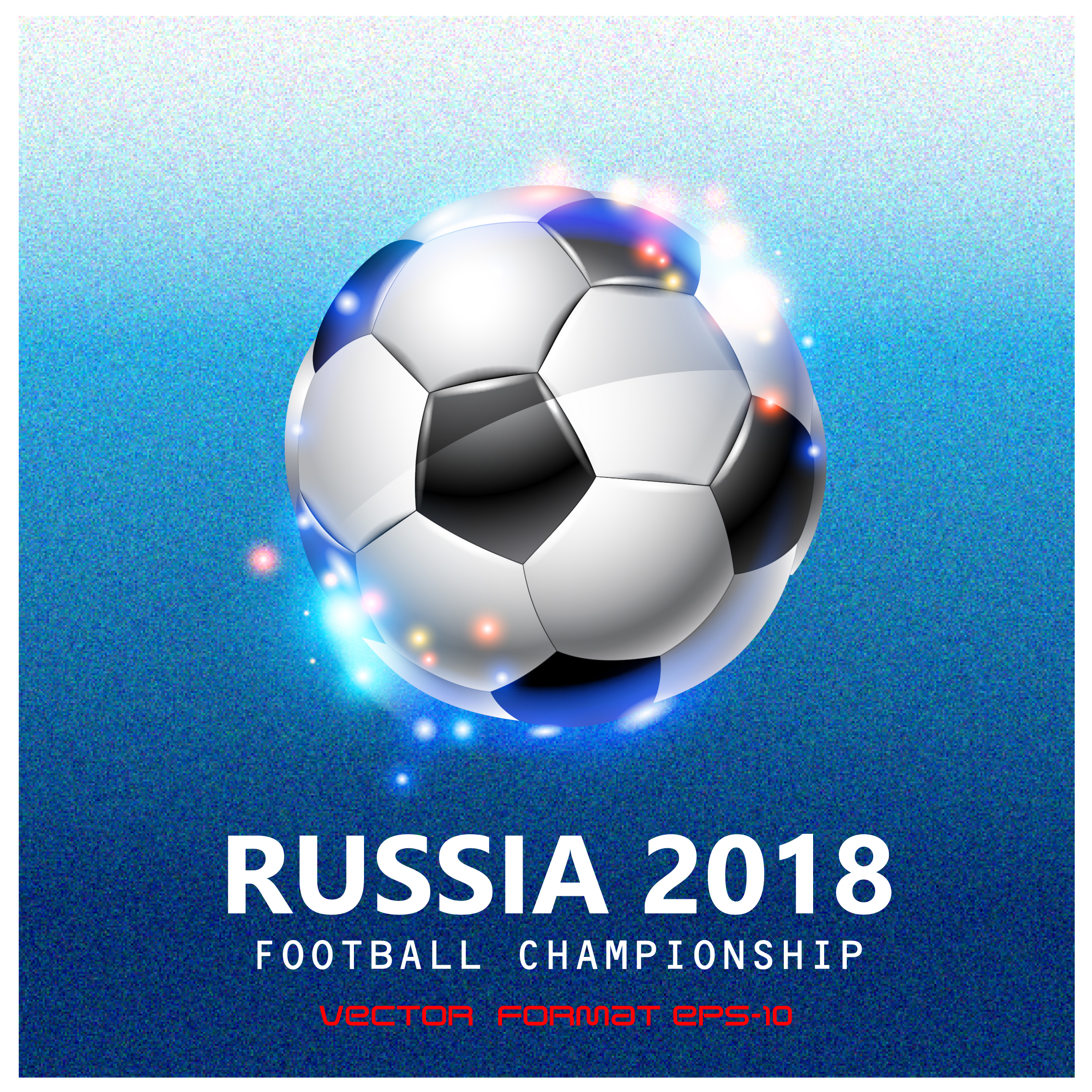 2018 world cup poster with ball illustration