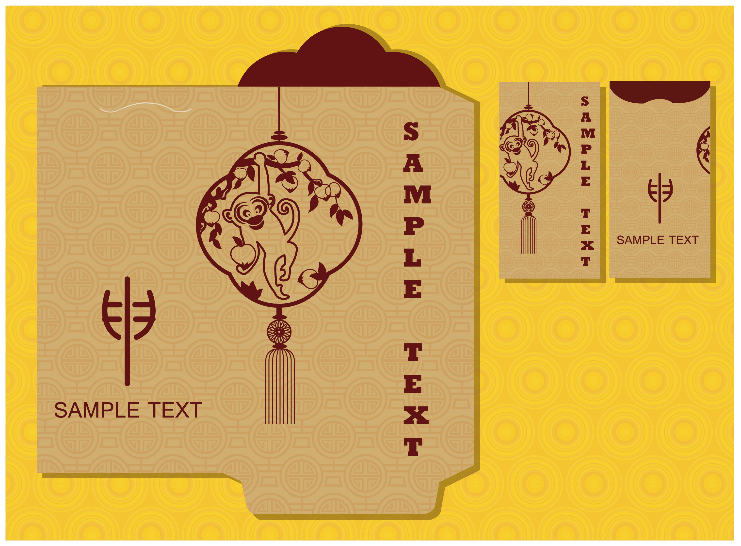 chinese new year monkey red packet design