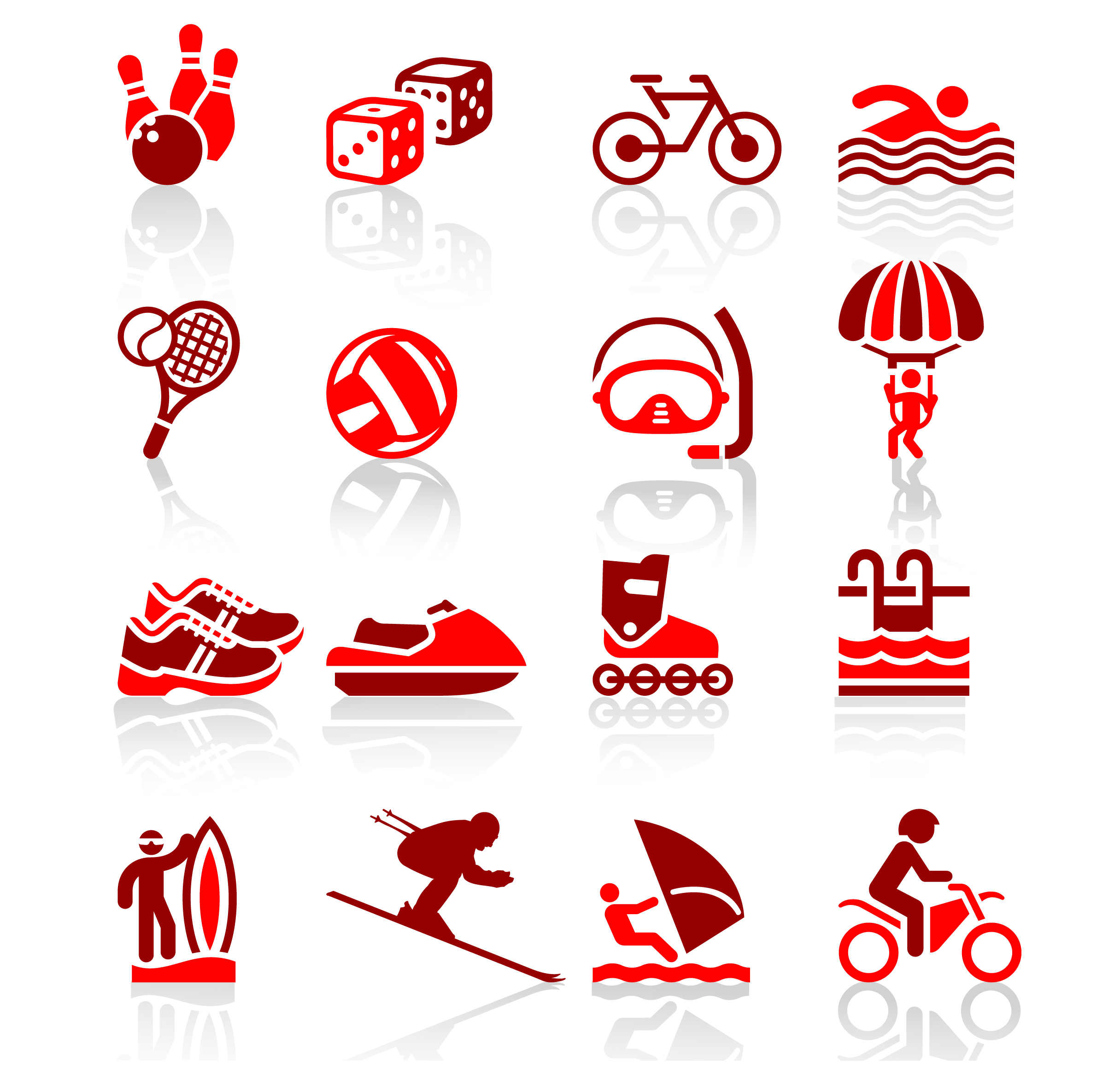 olympic sport icons set