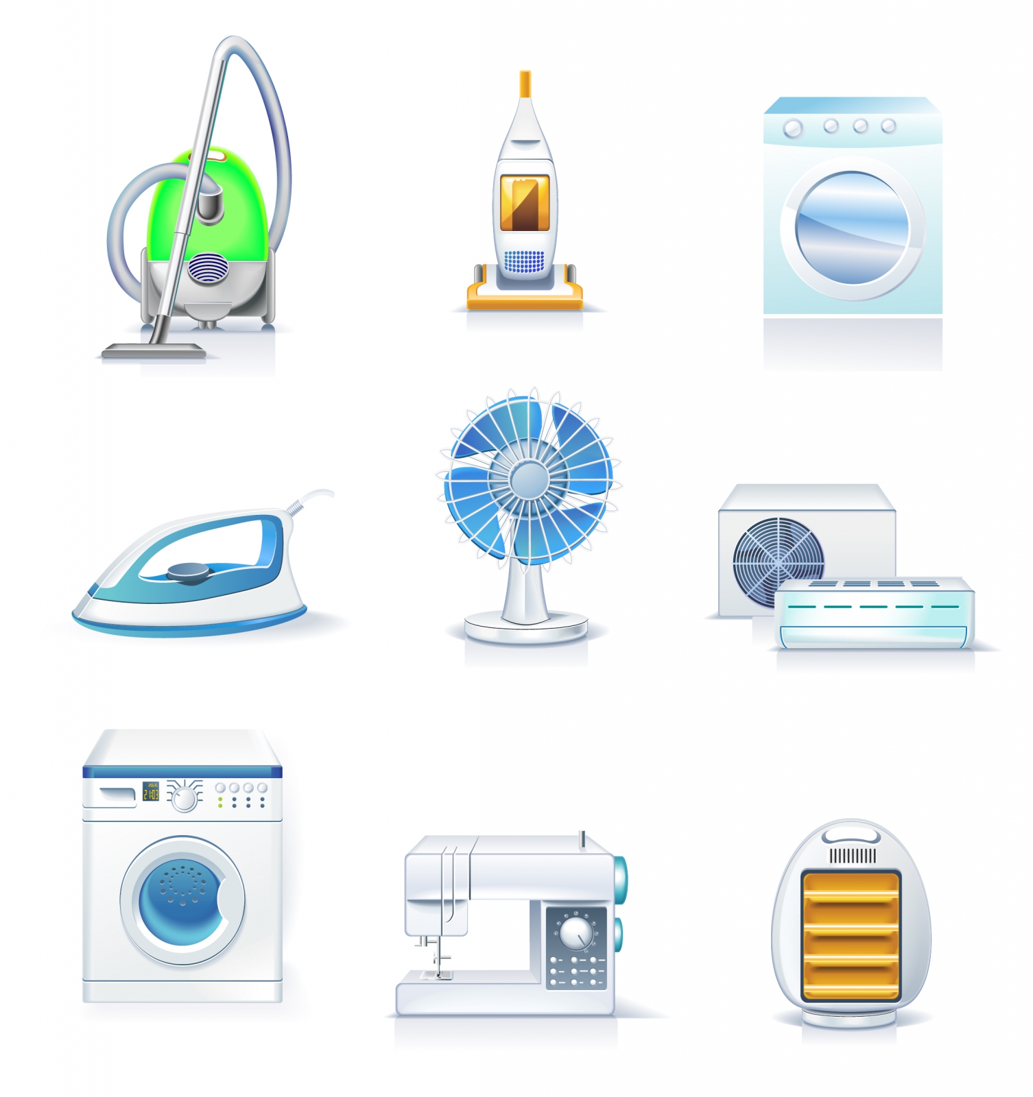 Household appliances icons