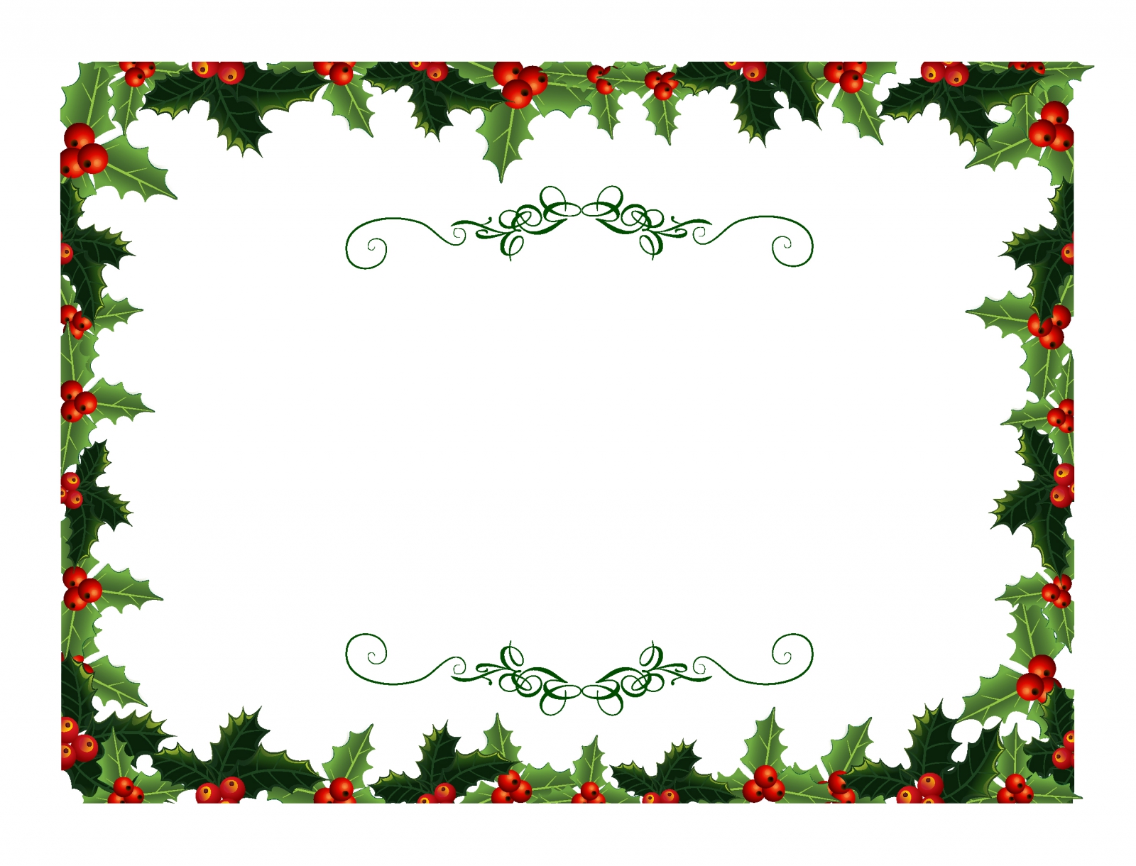 holly christmas border invite