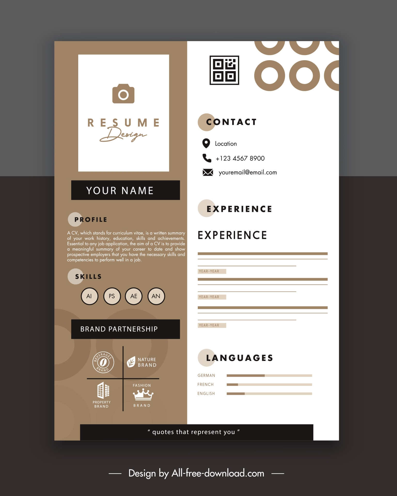 graphic designer cv template elegant contrast