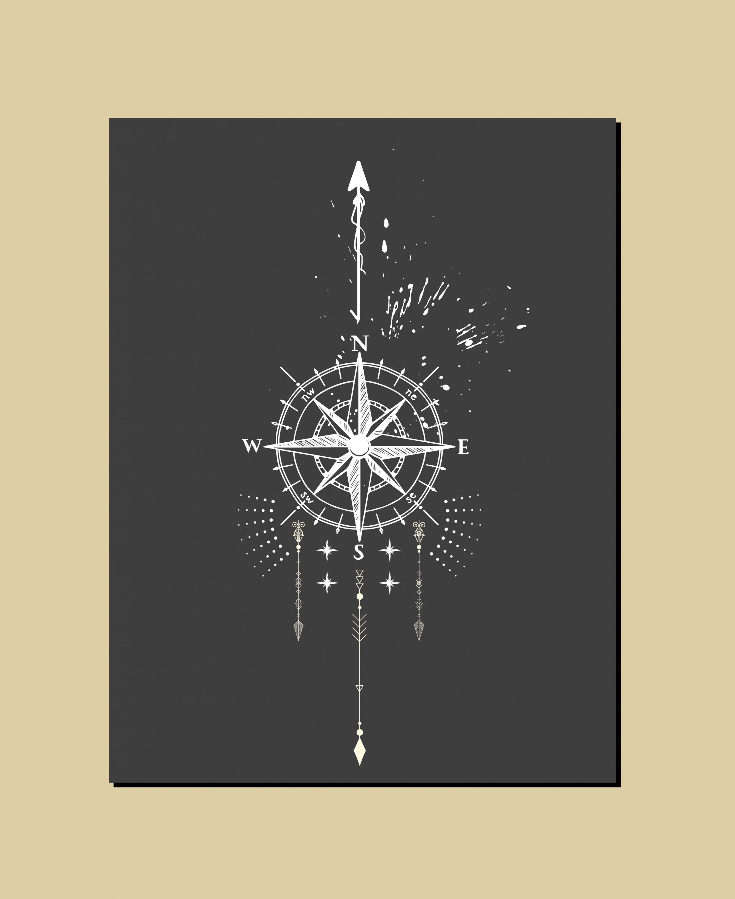 compass background retro black white sketch