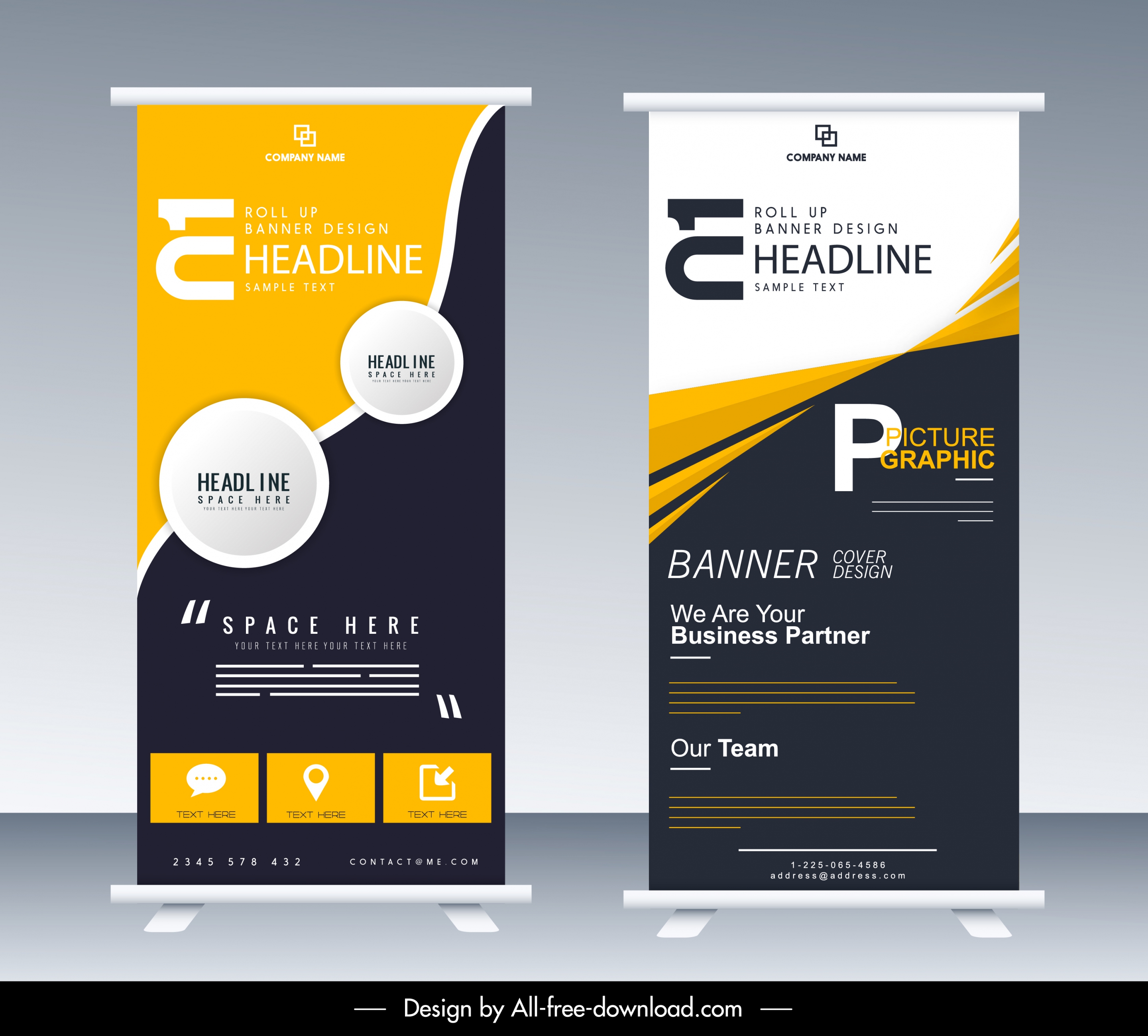 corporate banner templates modern roll up design