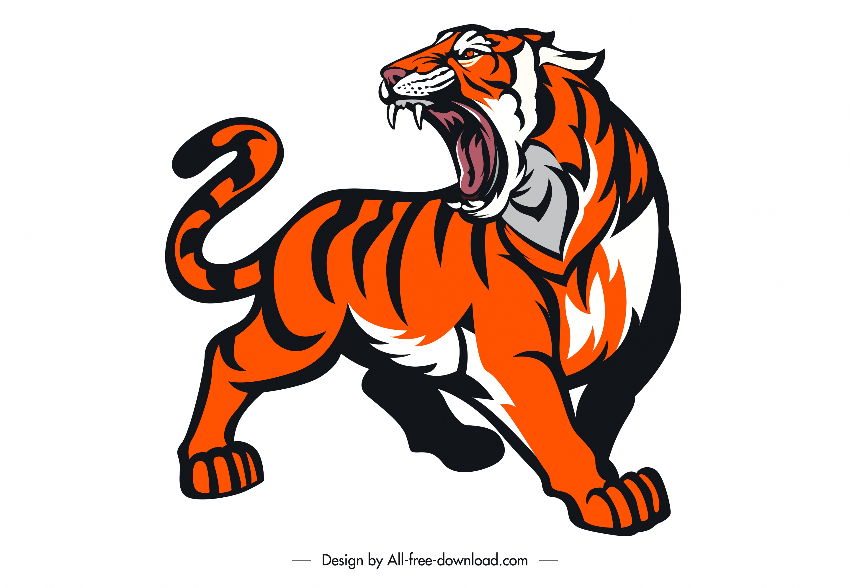 tiger icon aggressive sketch handdrawn design