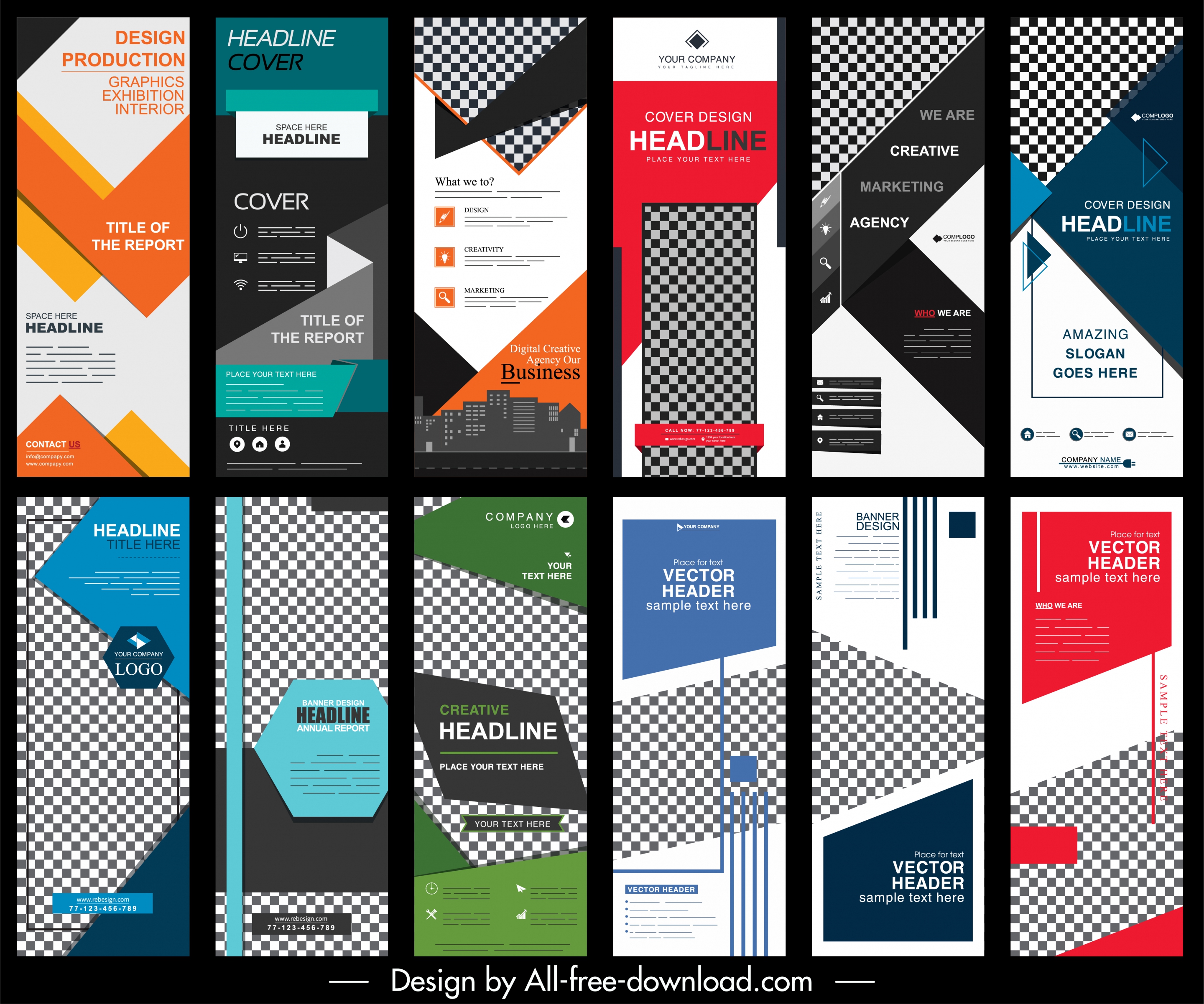 corporate banners templates colorful modern abstract vertical design