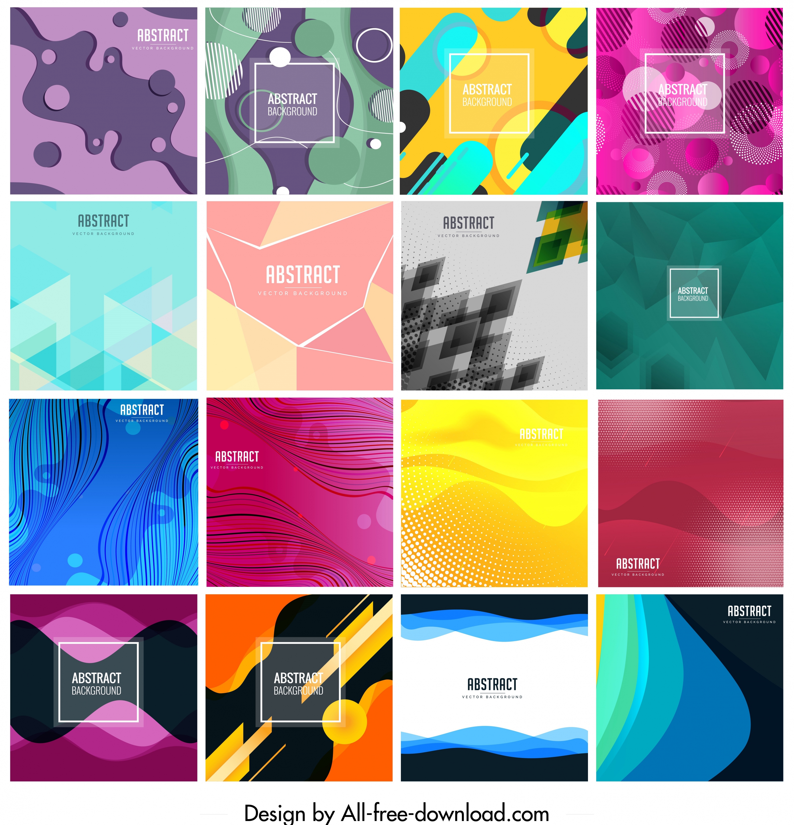 abstract background templates colorful deformed geometric shapes decor