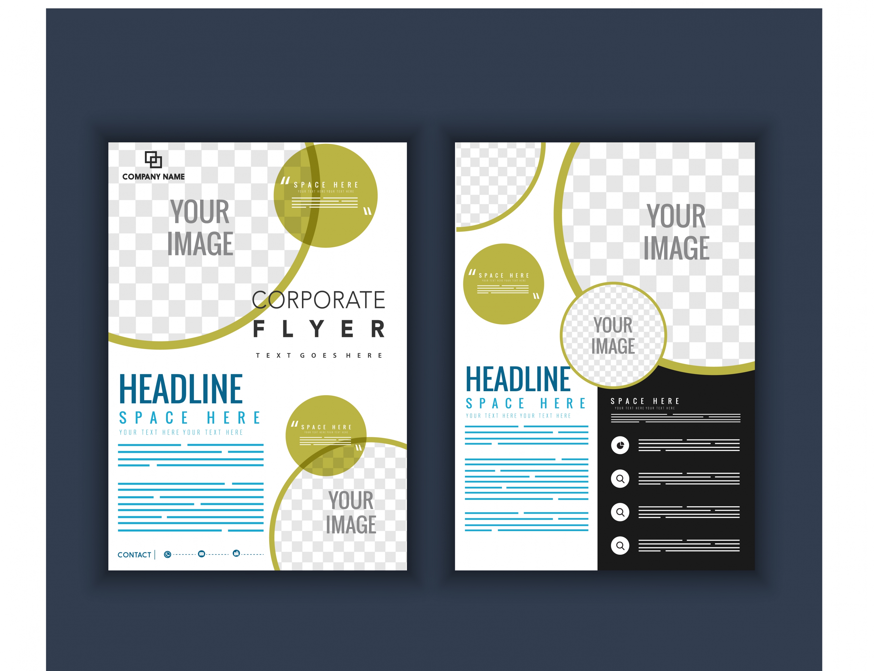 company brochure template circles checkered decoration