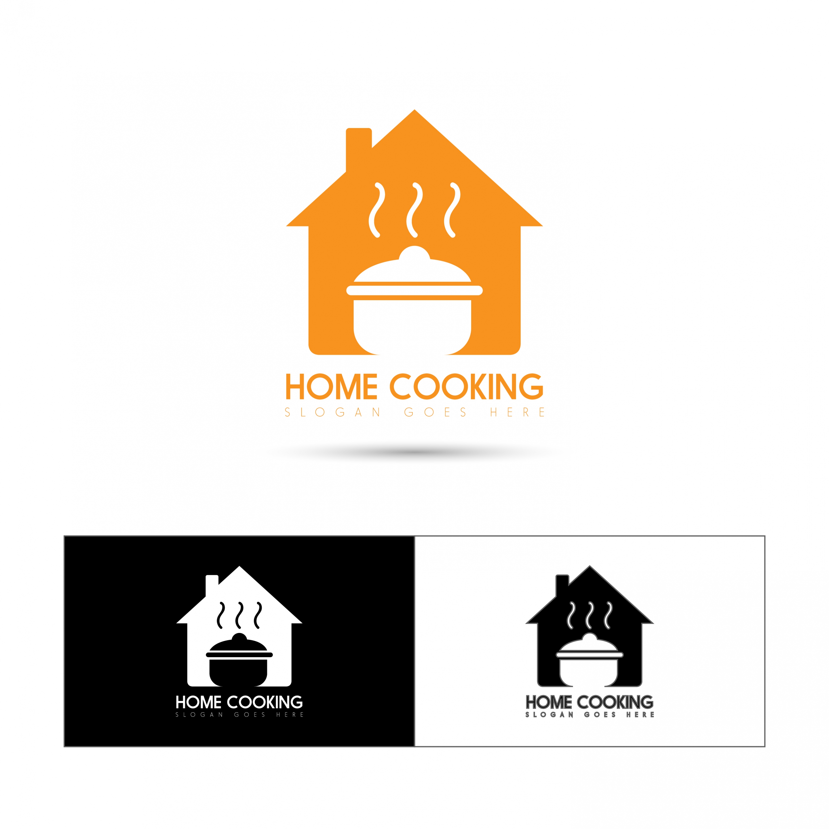 home cooking logo sets house pot icons decoration