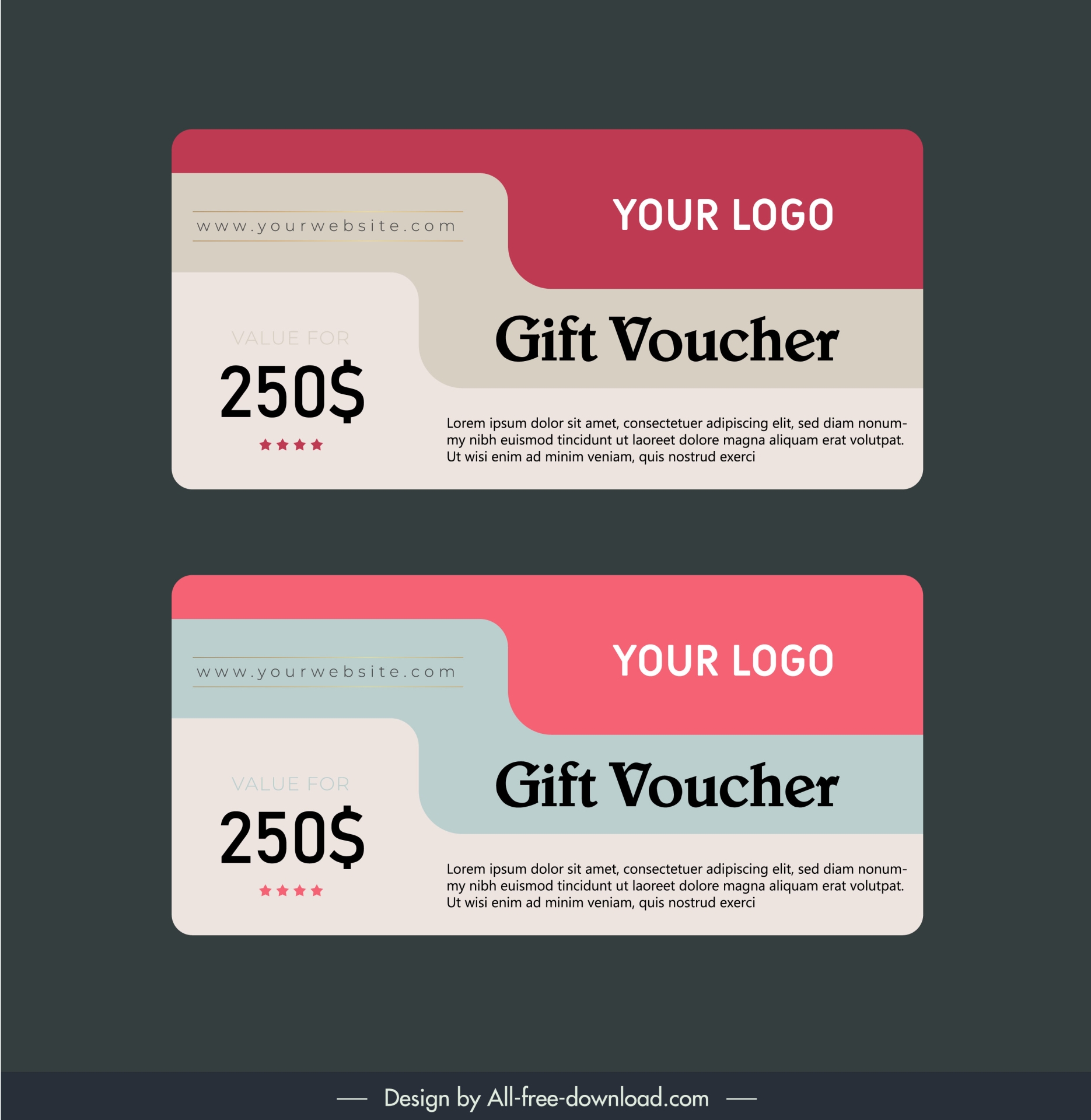 gift voucher templates elegant flat classic