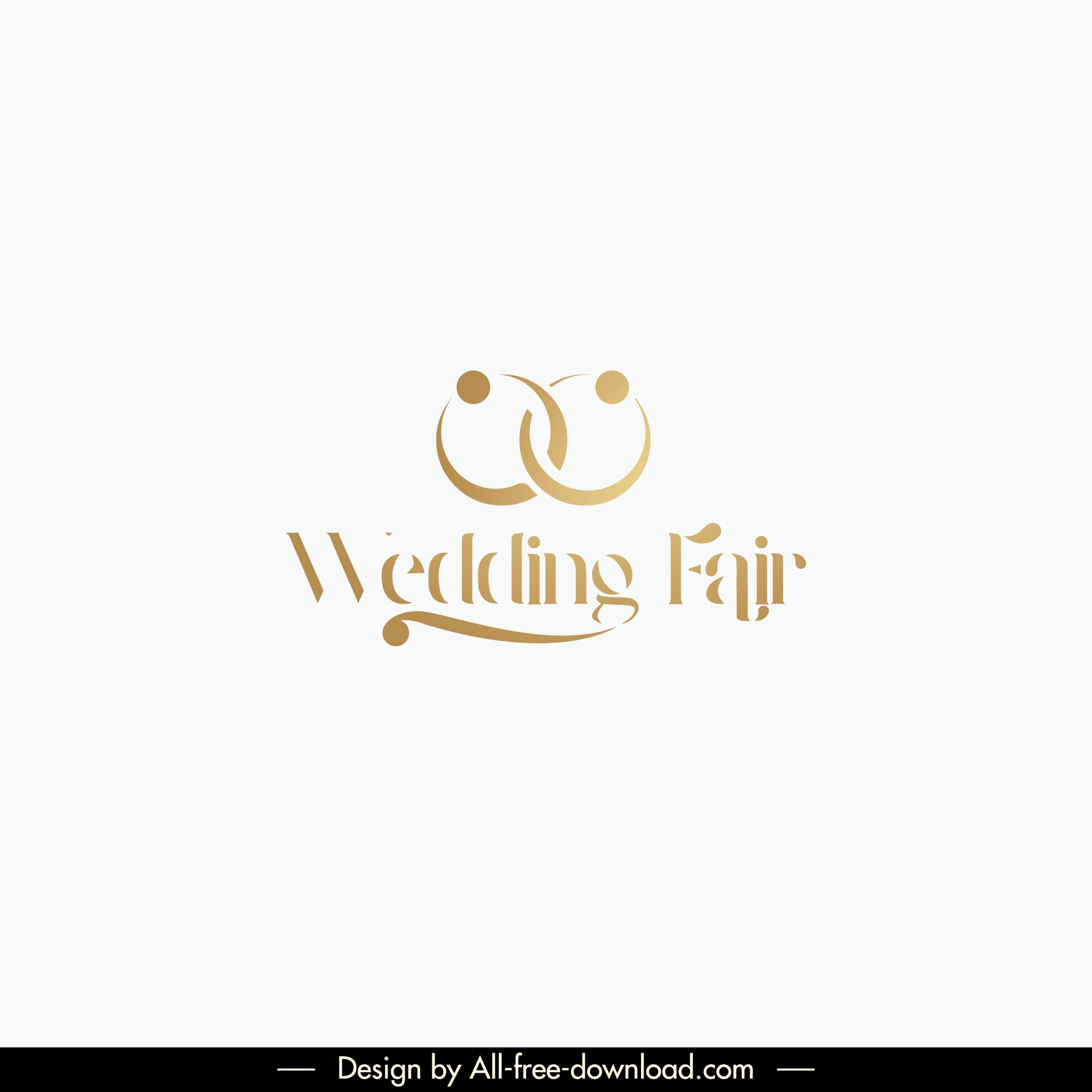 wedding fair logo elegant texts rings