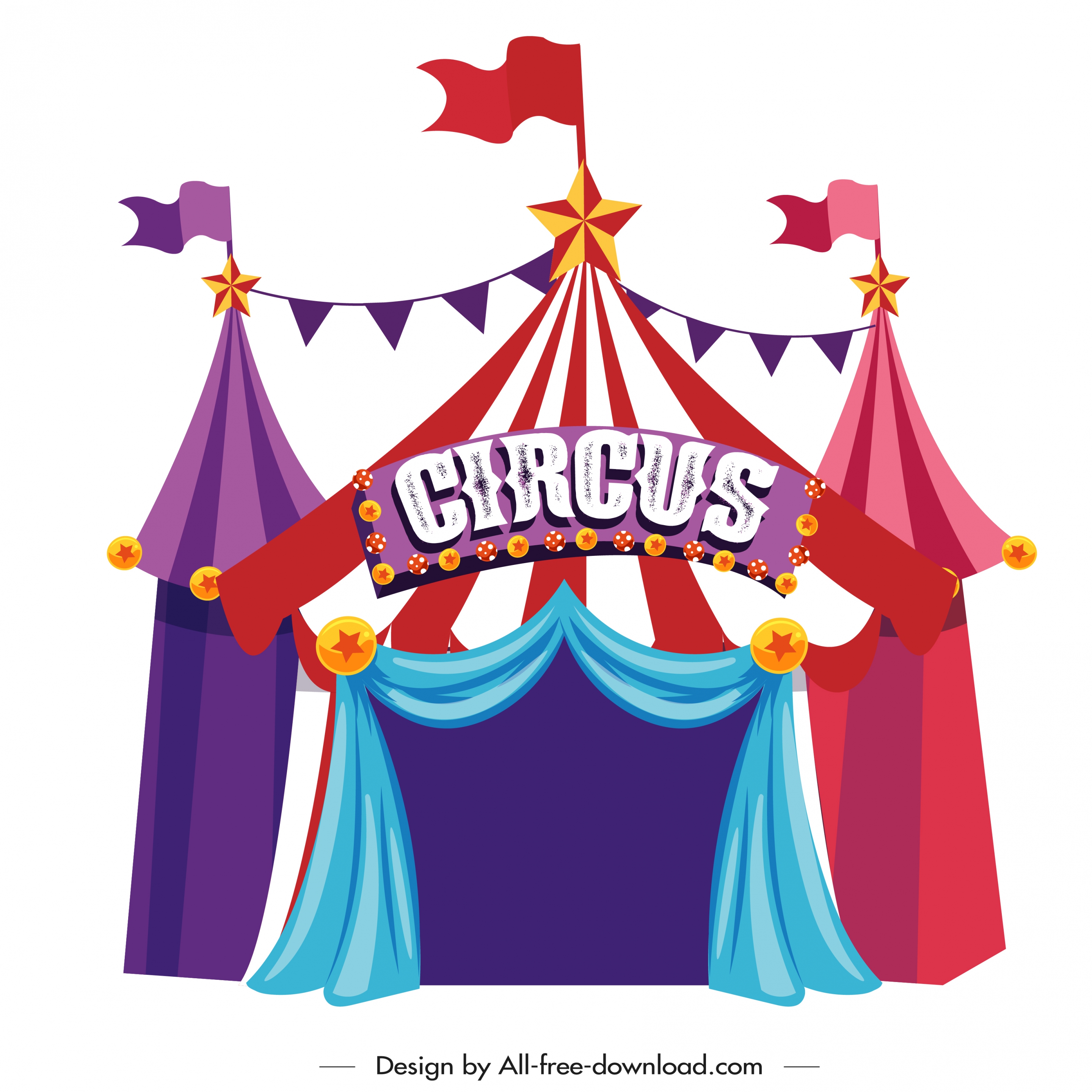 circus tent icon colorful classical design