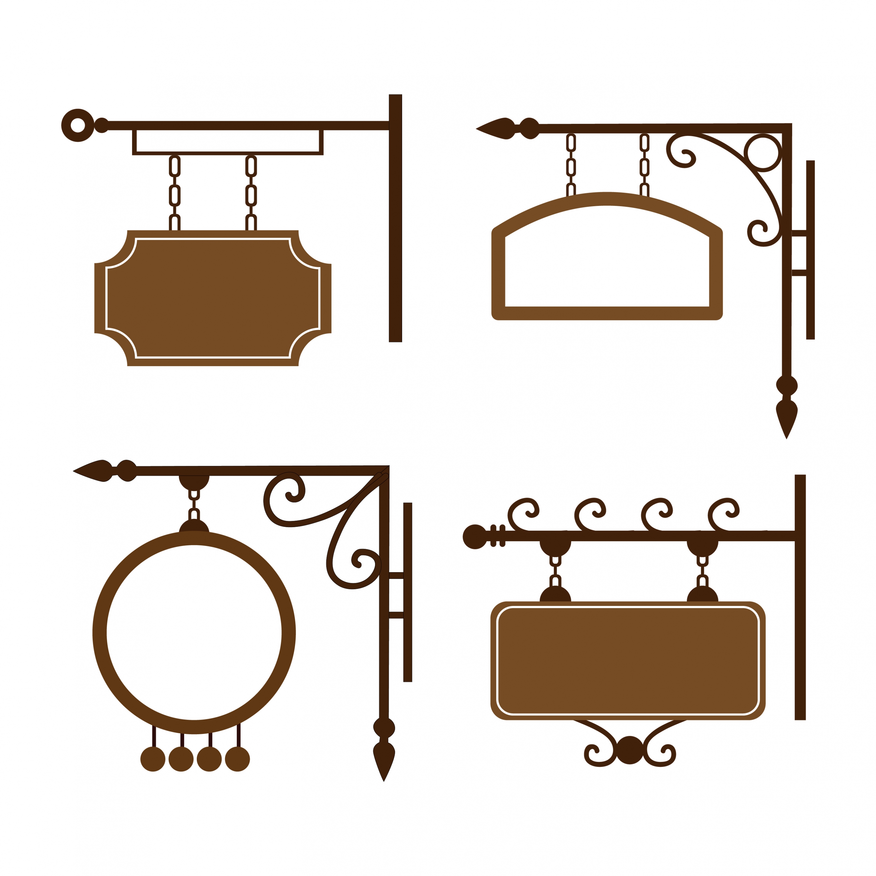 hanging sigboard collection classical brown design