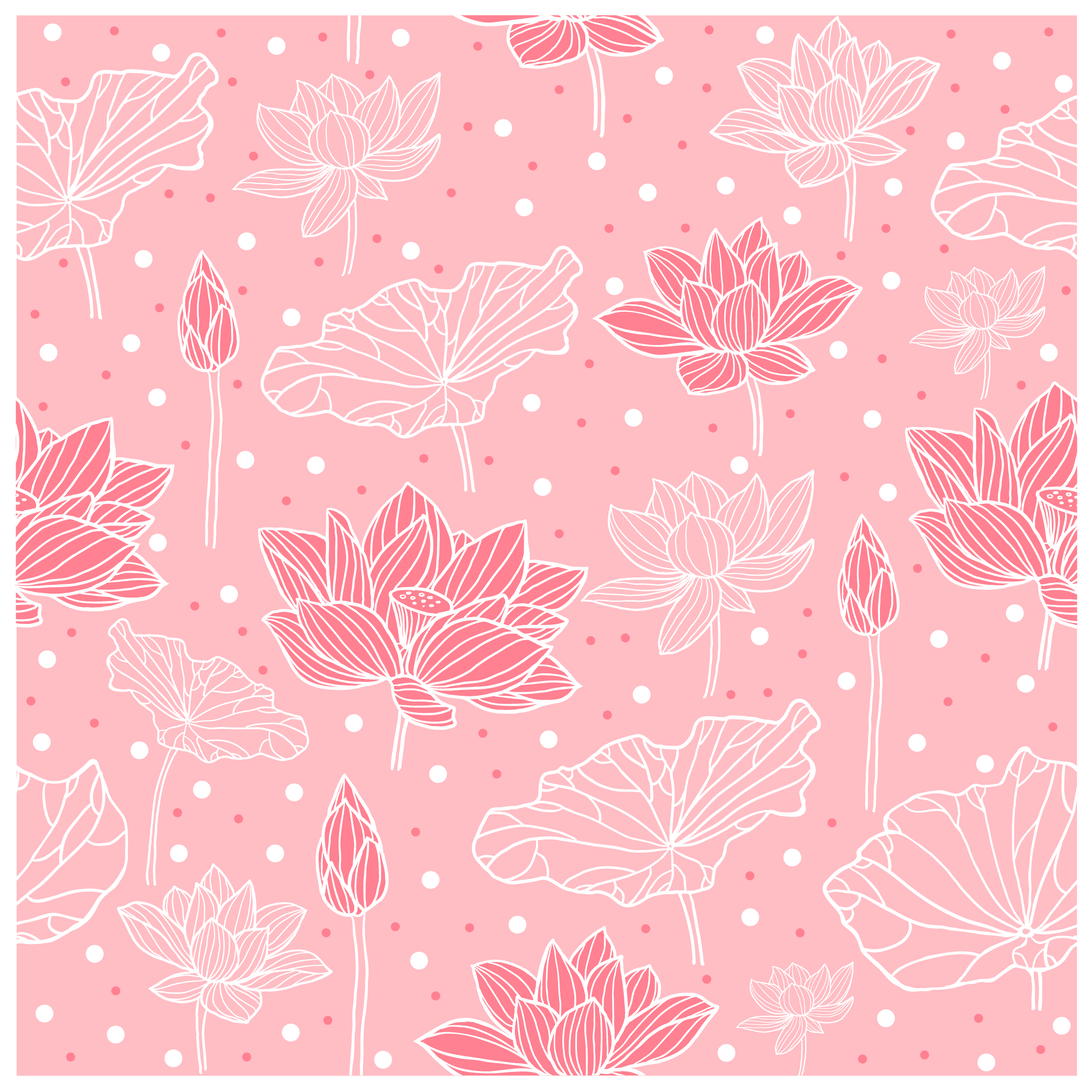 pink background design with lotus flowers