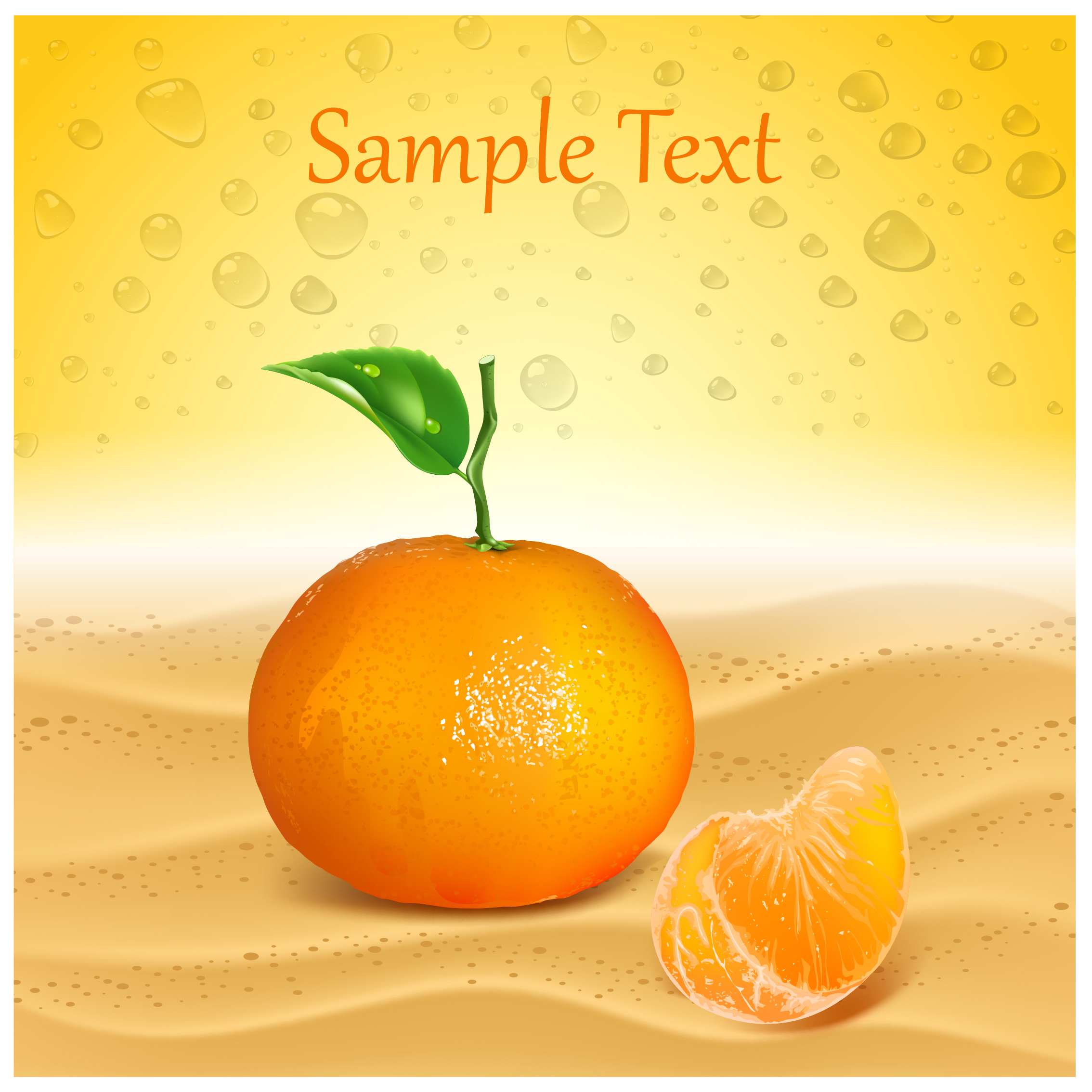 template vector with fresh orange background