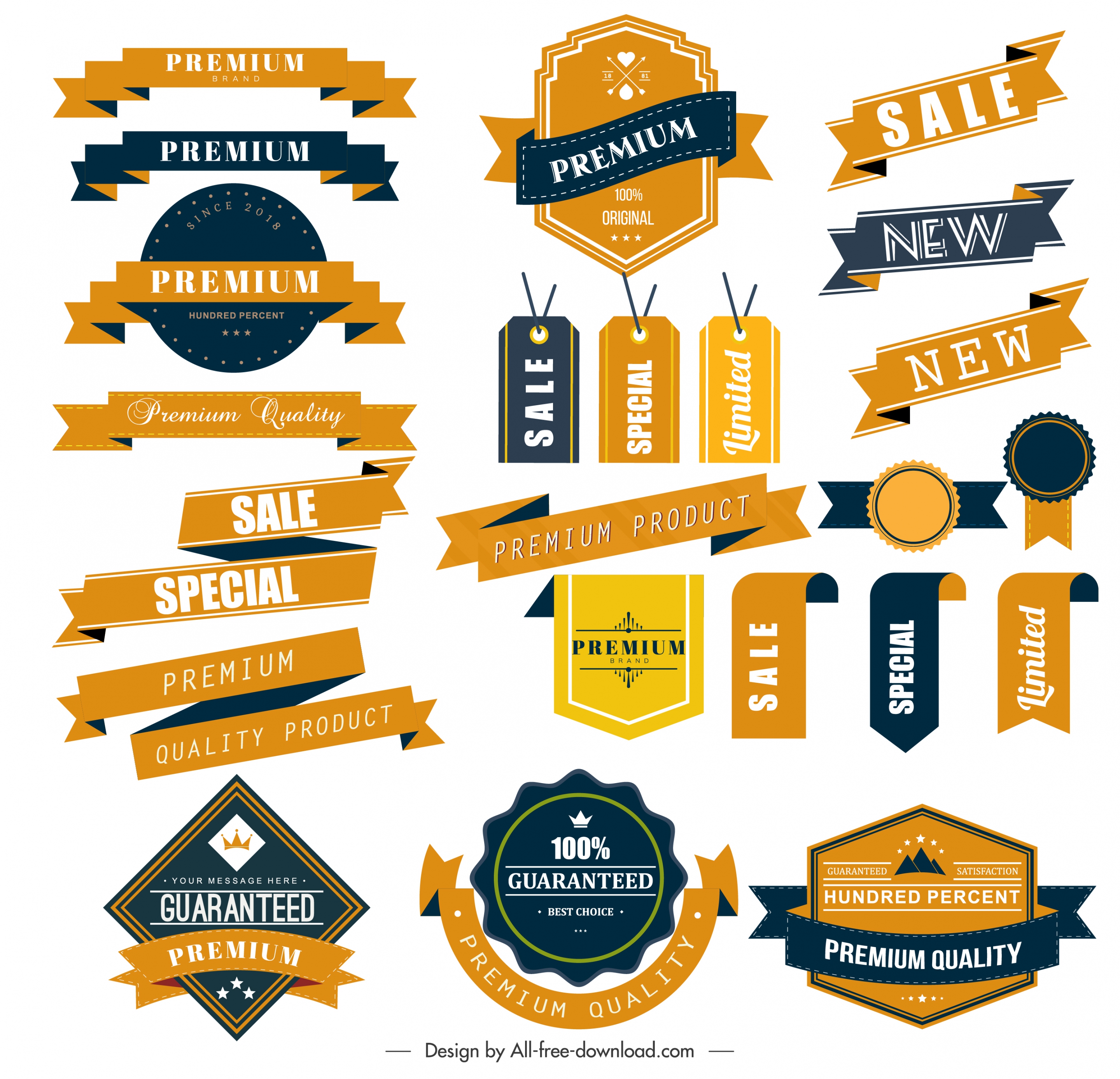 sales tags stamps templates colored elegant shapes