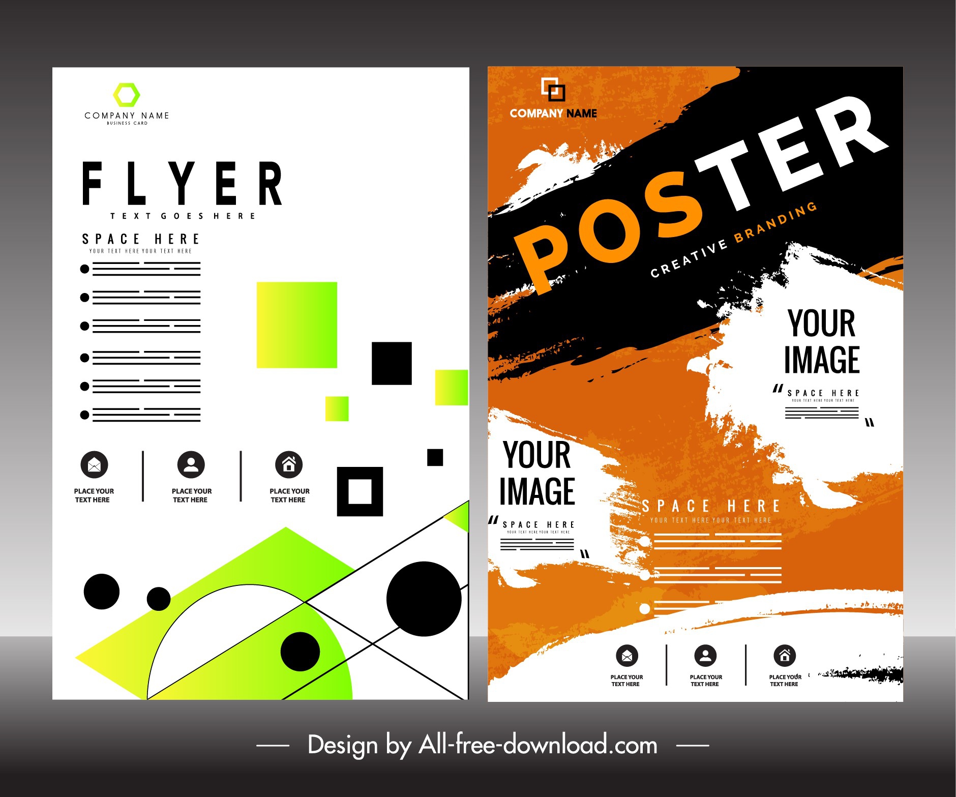 flyer poster templates colorful modern retro decor