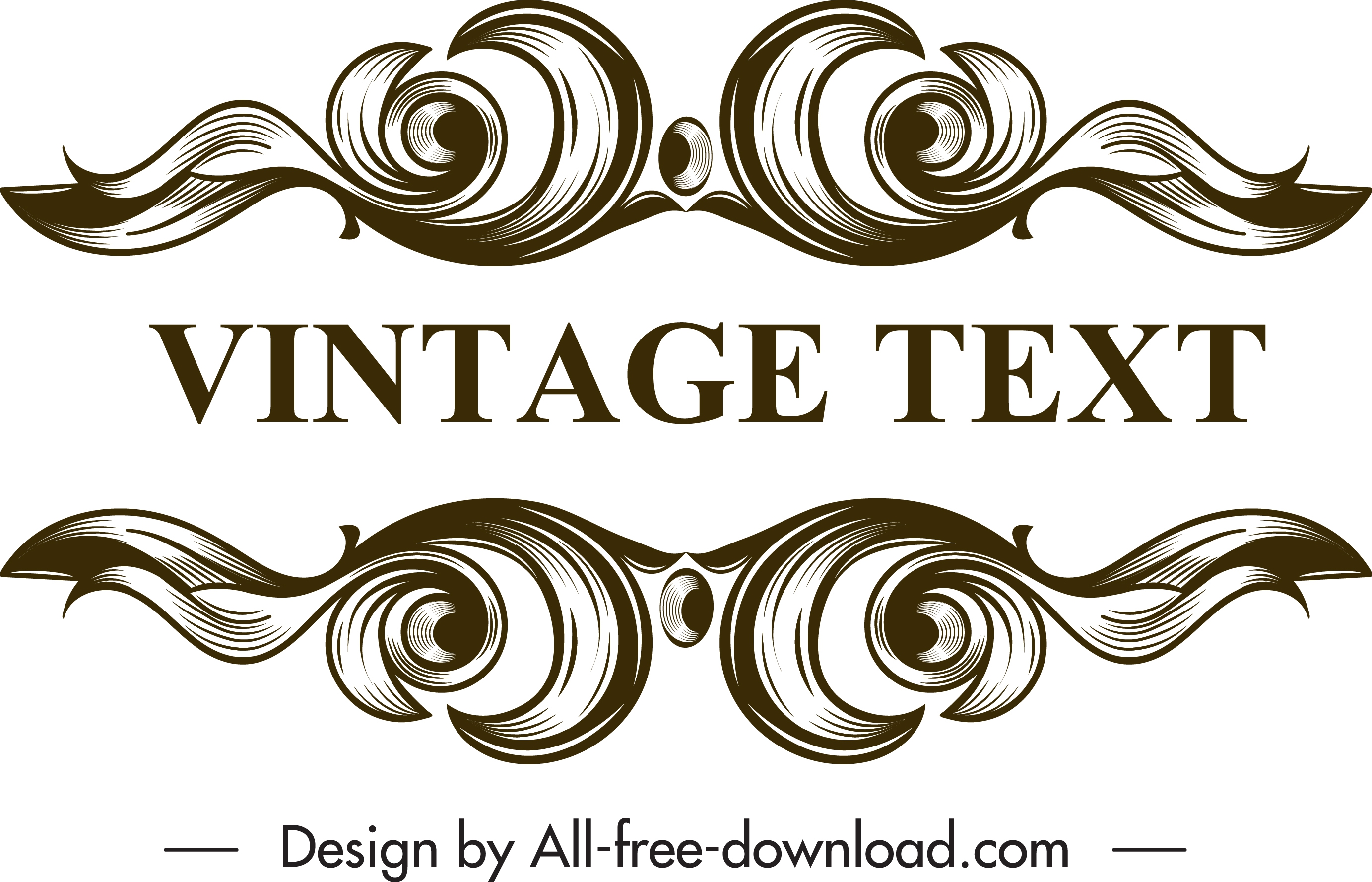 frame design elements elegant vintage symmetrical curves sketch