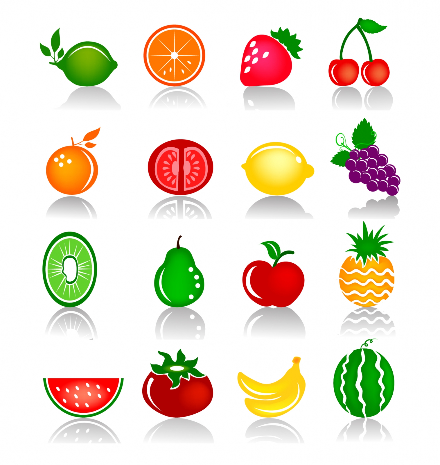 Fruits Colorful Icons