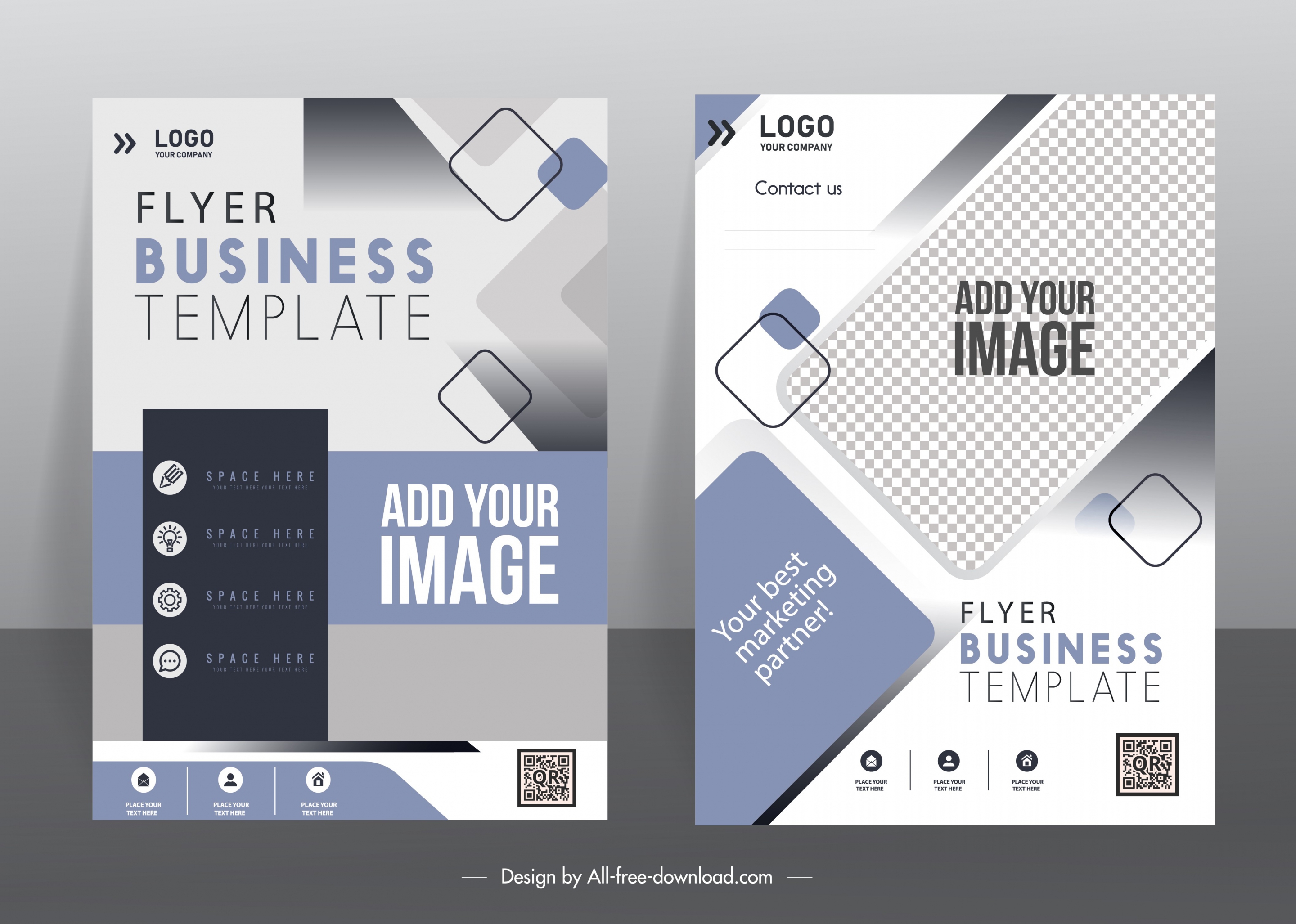 business flyer template elegant modern geometric checkered decor