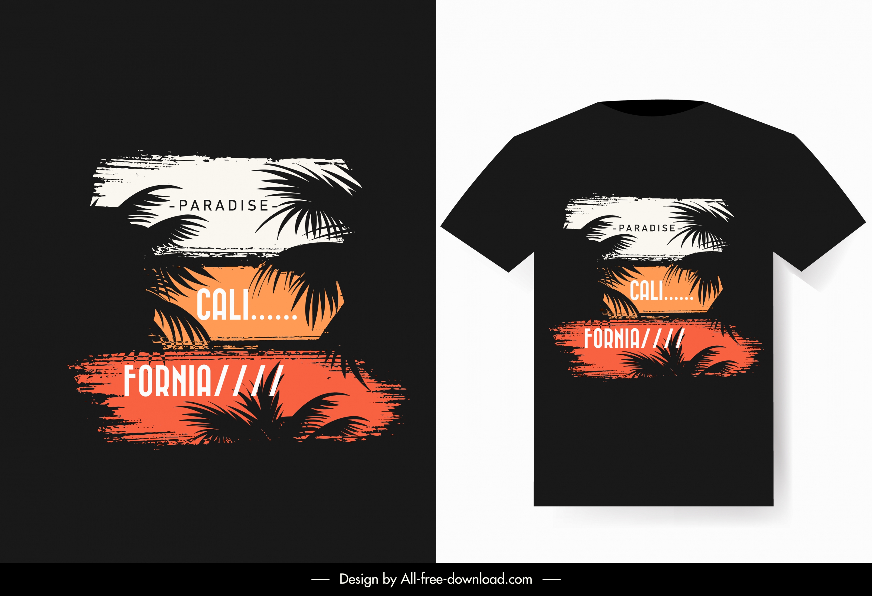 t shirt decor template dark beach scene sketch