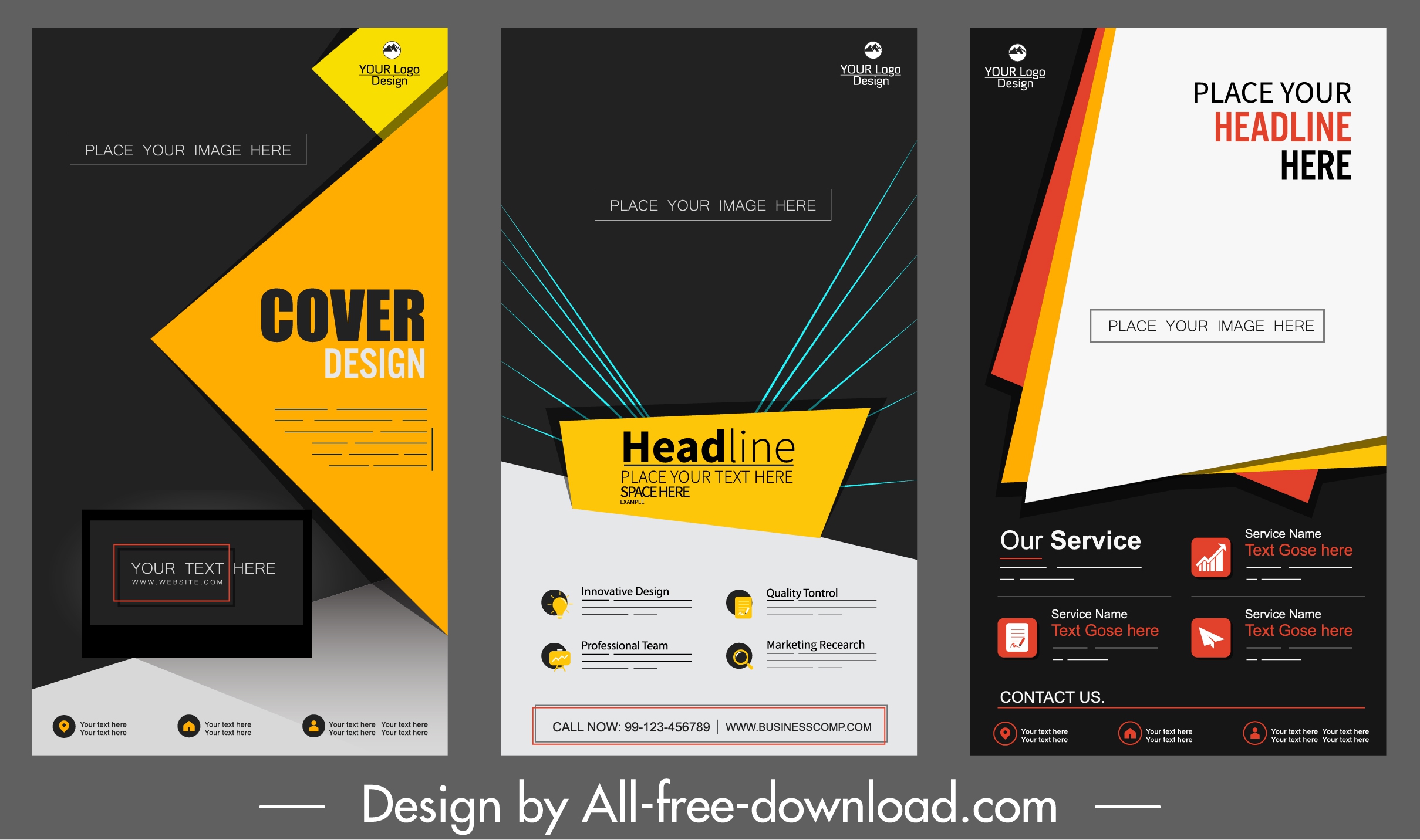 corporate banners templates elegant contrast modern technolog decor