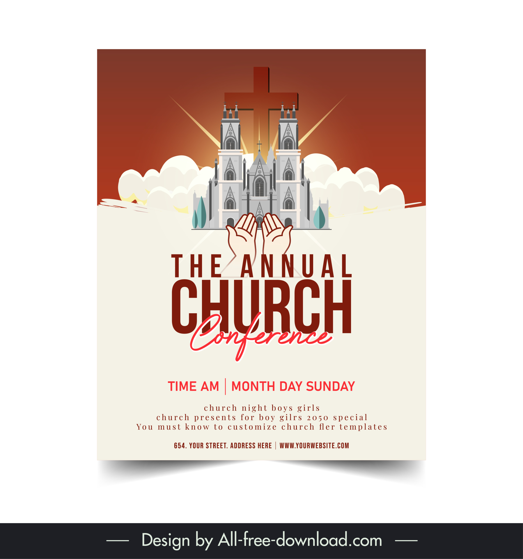 church flyer template classical elegance 