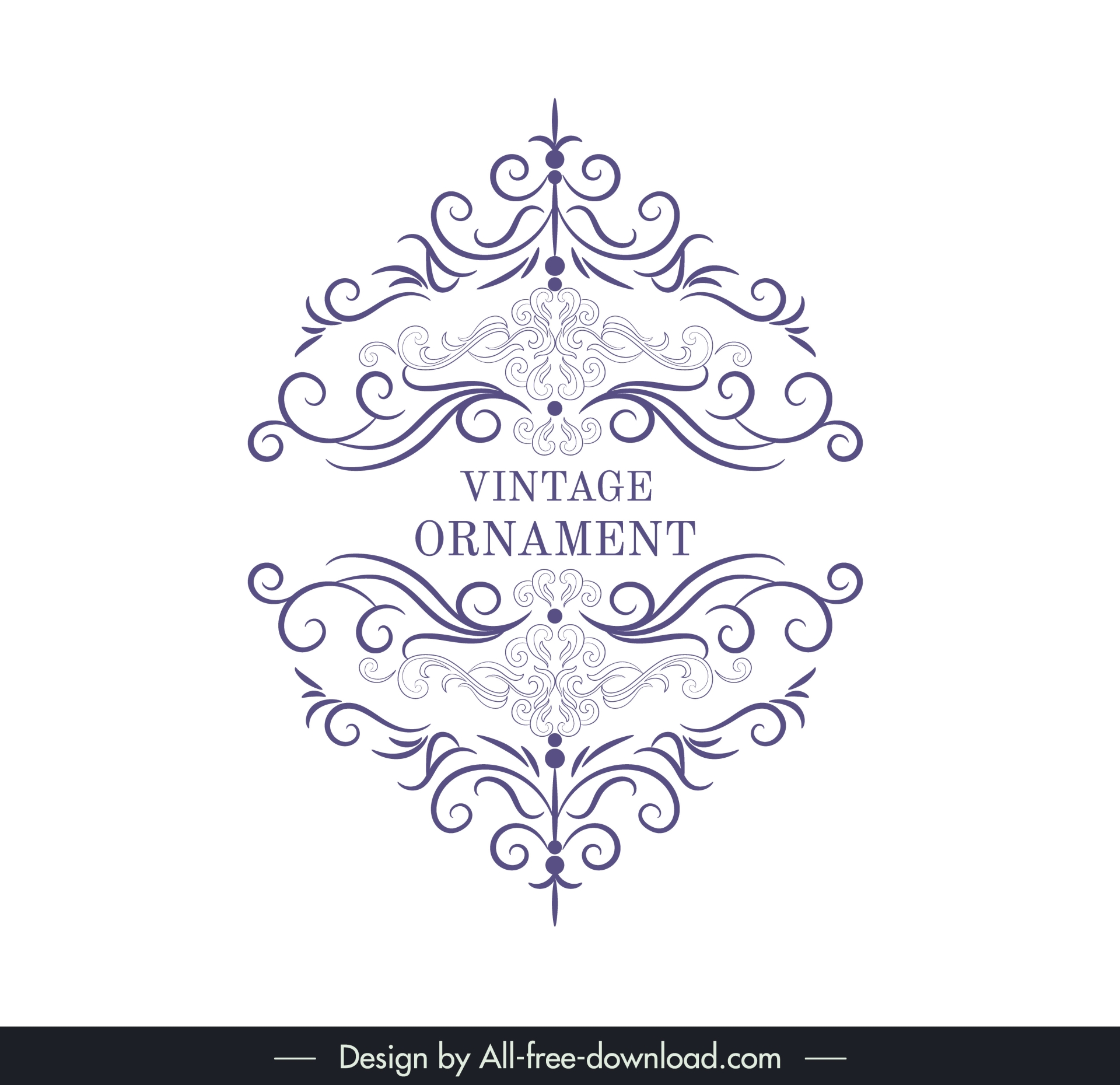 document decor elements elegant handdrawn symmetry