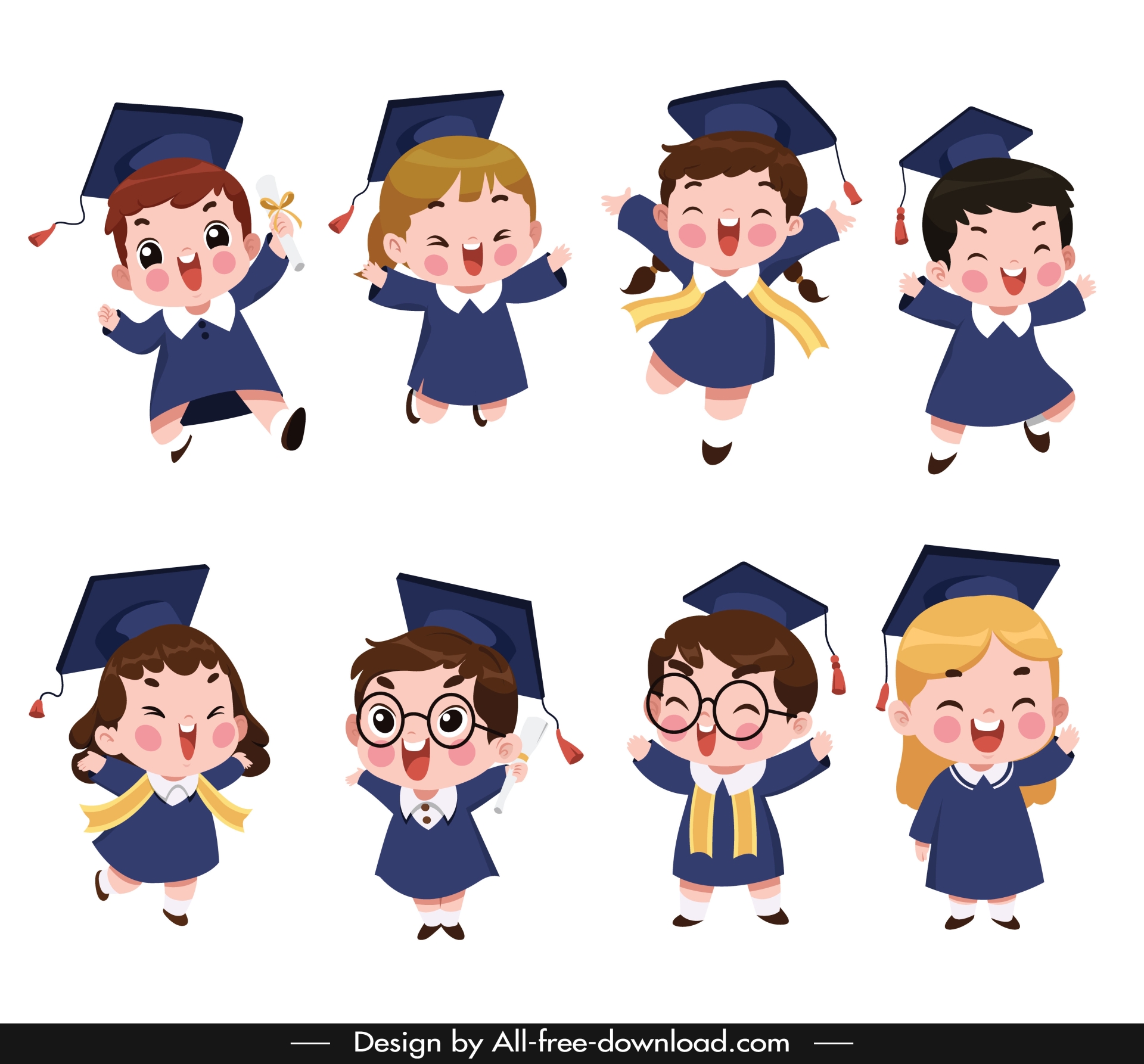 students design elements collection cute cartoon children 