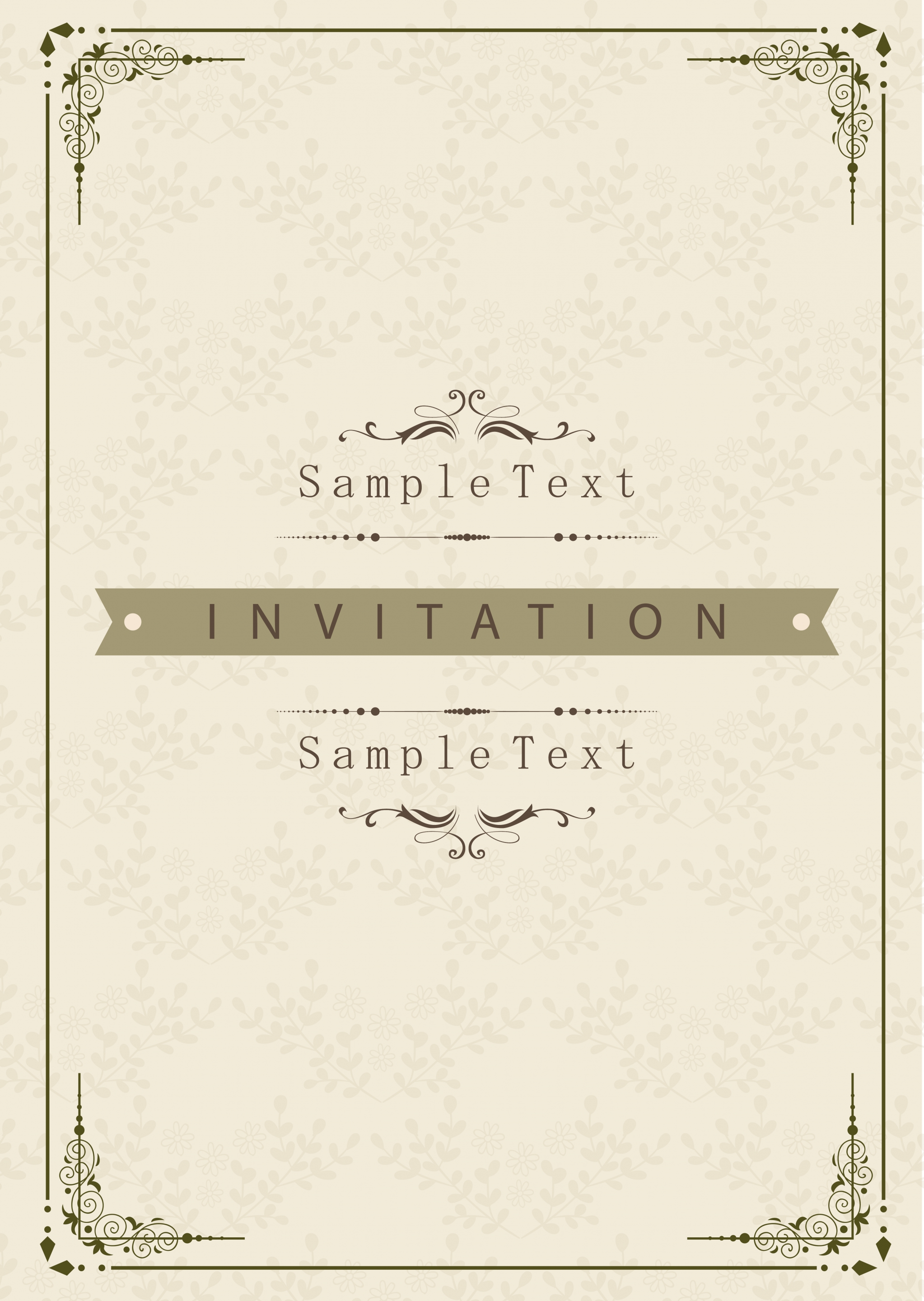 document cover template classical elegant decoration