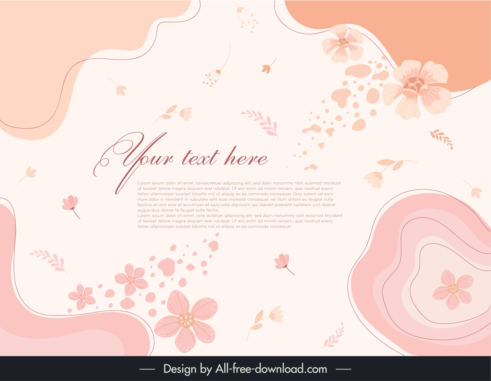 floral background template elegant flat classic