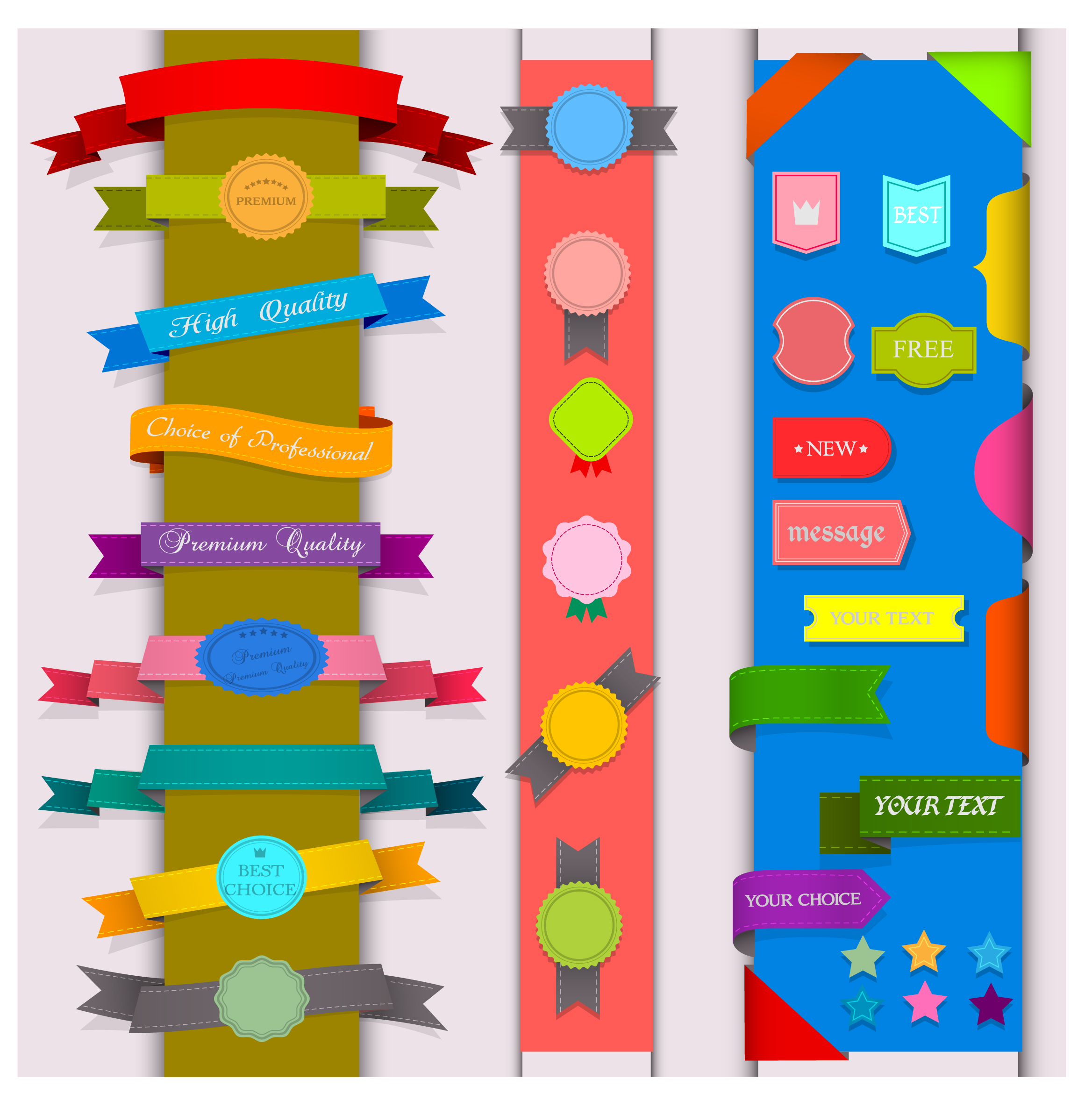 ribbon badge label collection design element